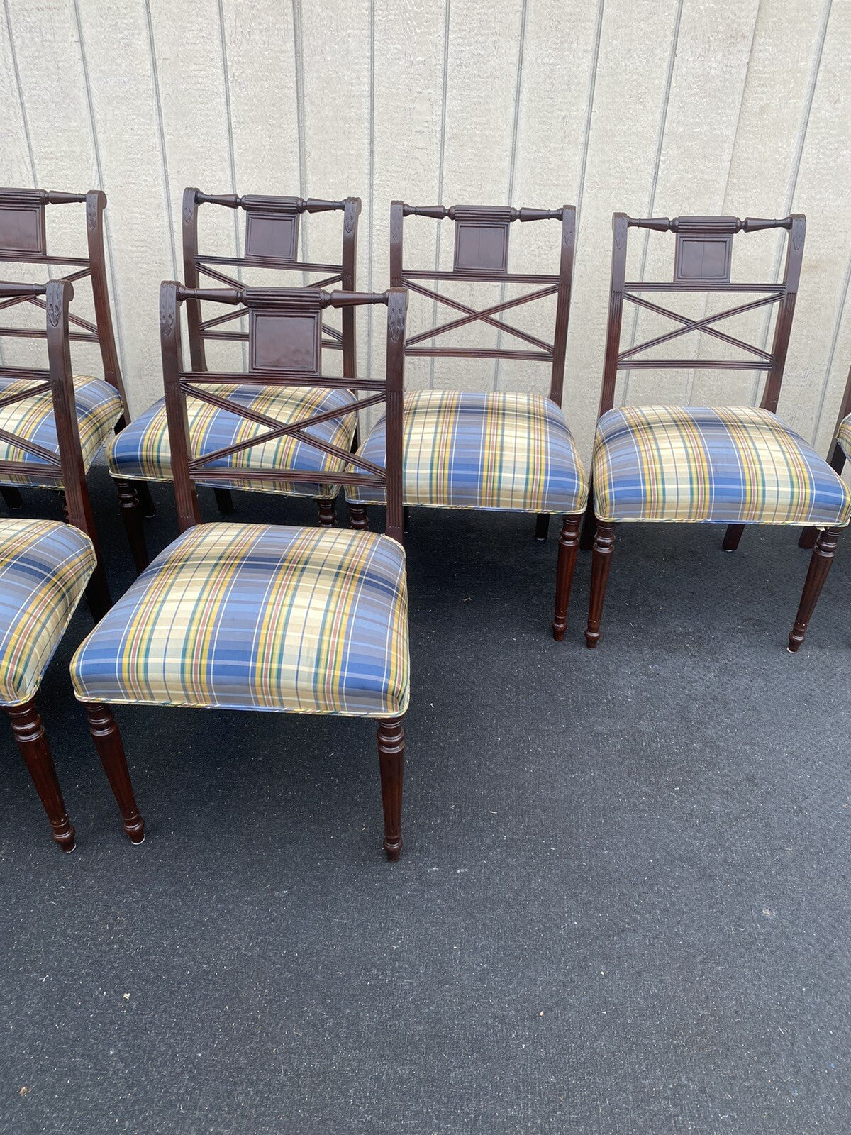 65980   Set of 10 Mahogany Dining Chair s