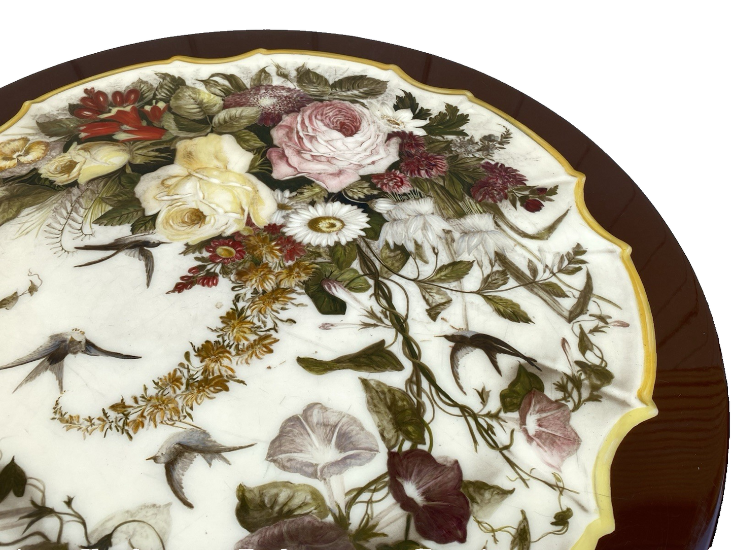 66616 Floral Pie Crust Lamp Table Stand