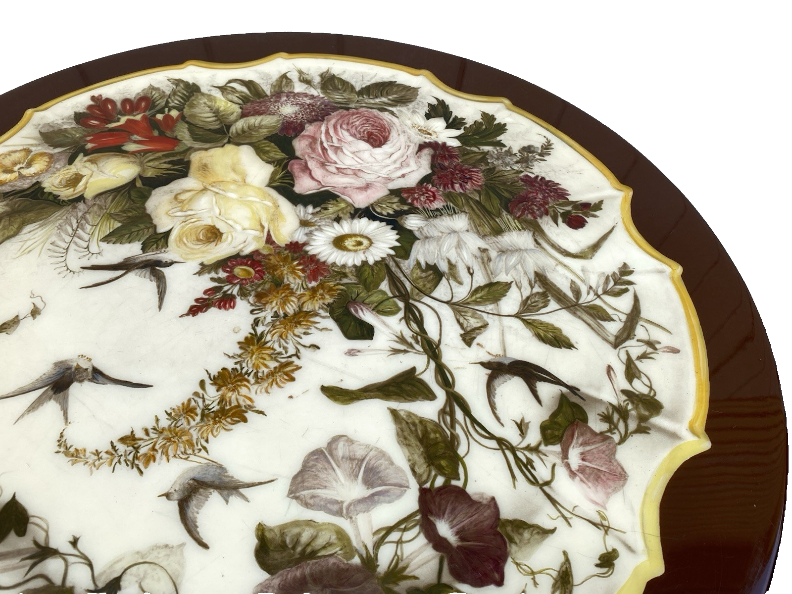 66616 Floral Pie Crust Lamp Table Stand