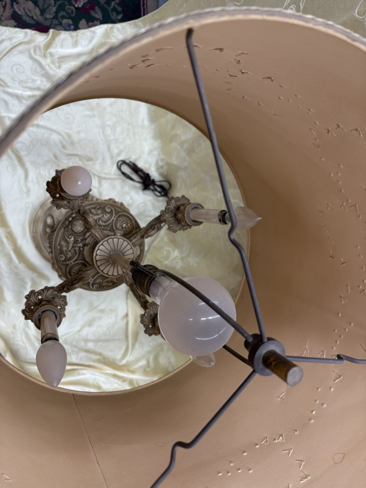 55229 Pair Fancy Mid Century Candelabra Table Lamps 