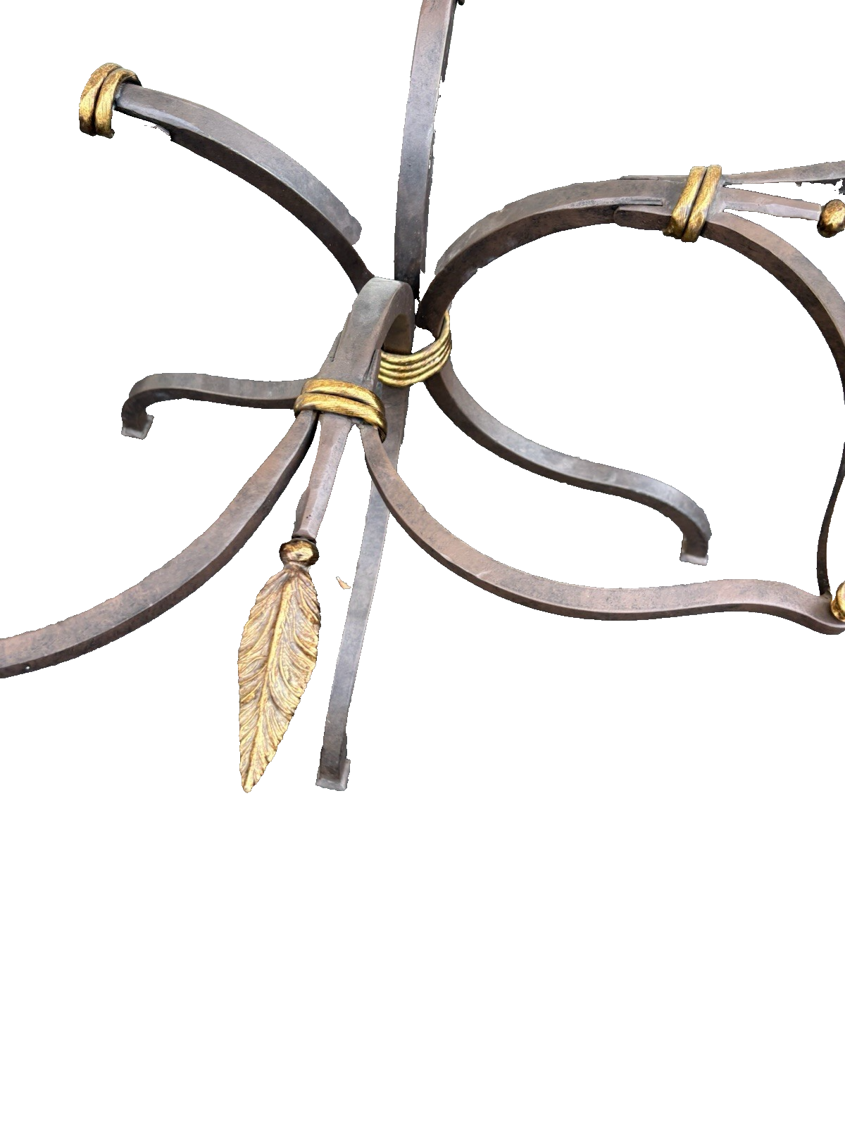 66755   Modern QUALITY Glass and Iron Accent Table Stand