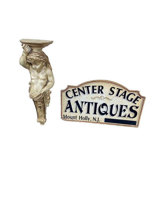 66278   Cherub Plaster ??  Wall  Decorator Curio  Shelf