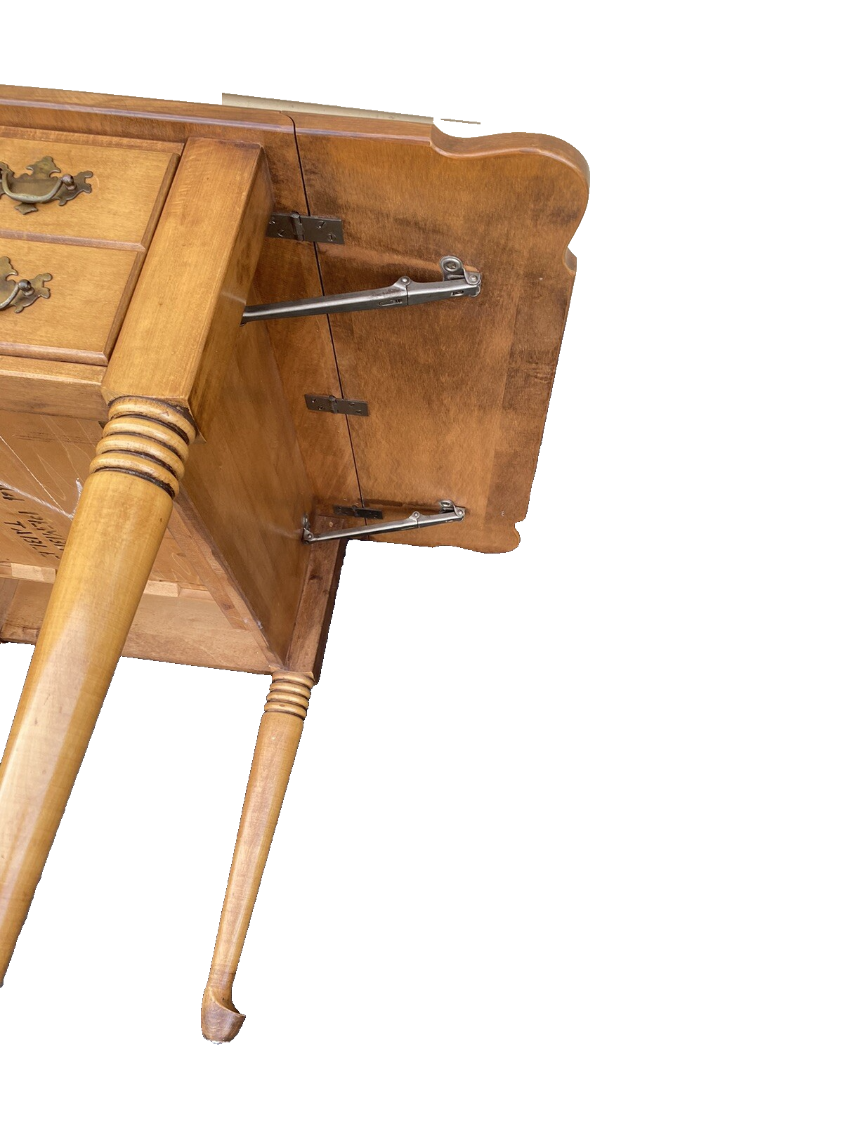 65794 Solid Maple Drop Side Pembrooke  Lamp Table Stand w/ Drawer