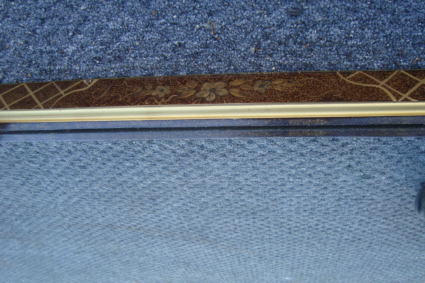 61891  Tall Oriental Decorator Wood Mirror