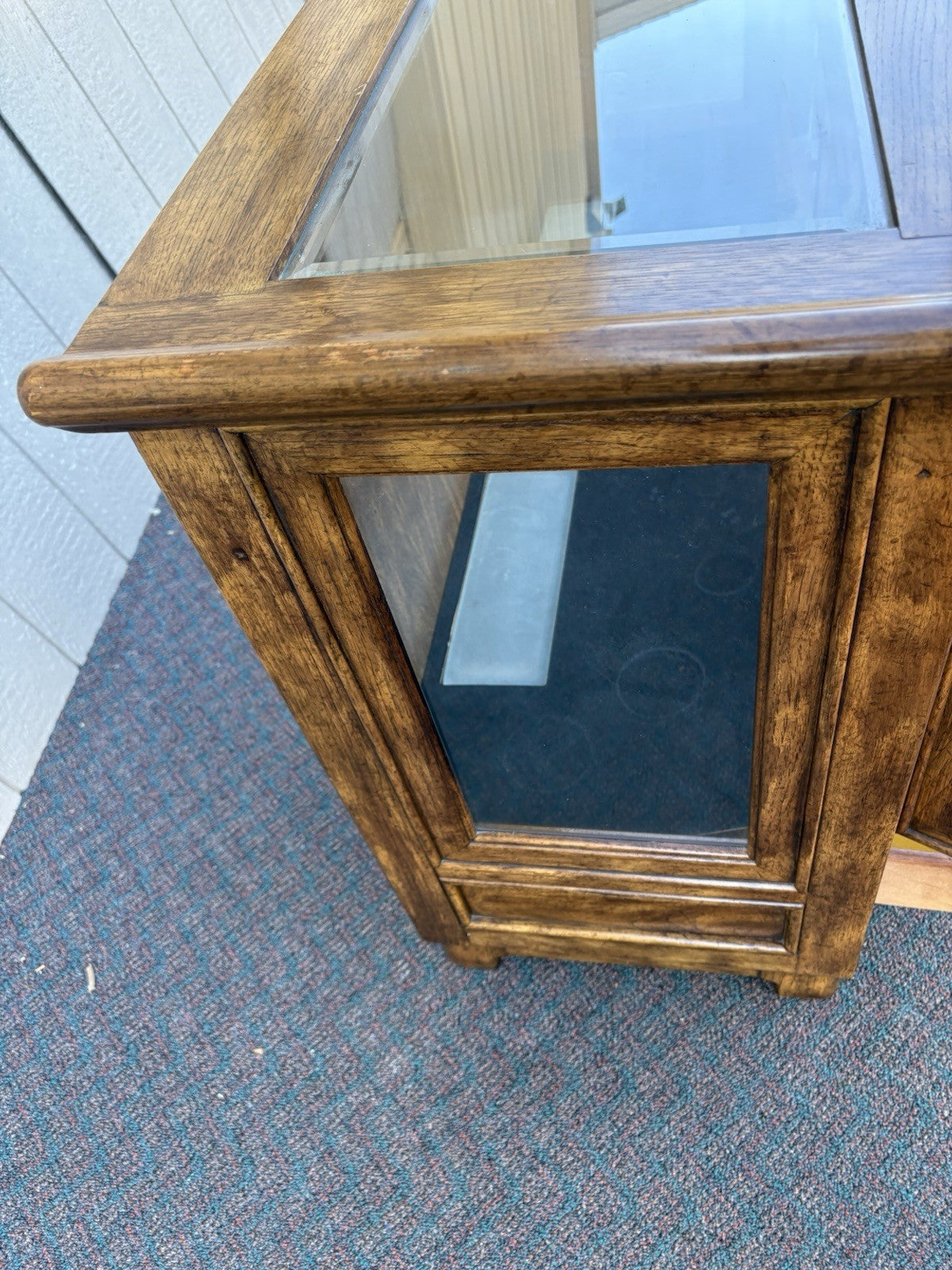 67112 American Furniture Credenza Curio with Shelf and Lights