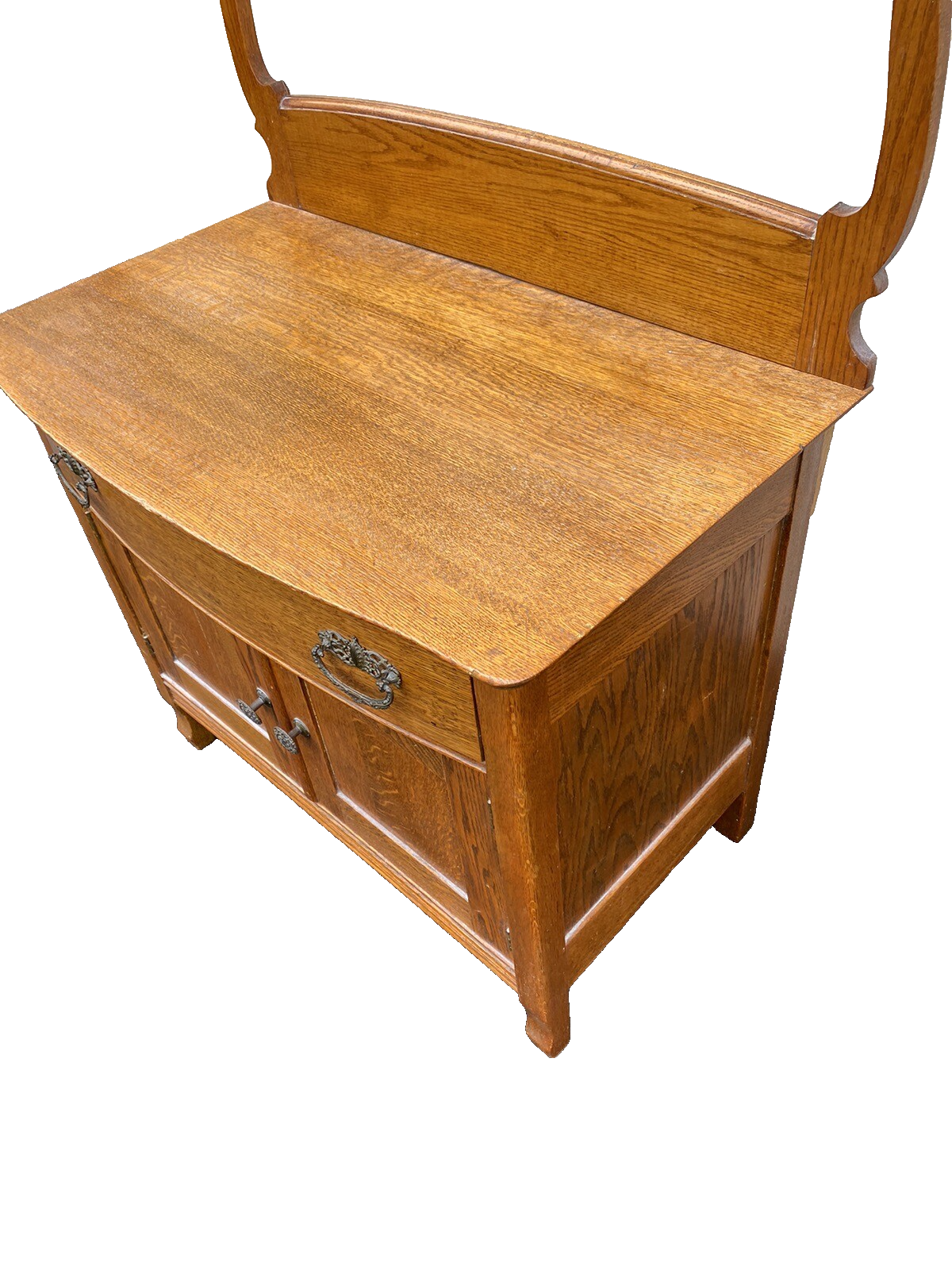 65145   Antique Victorian Oak Washstand Dresser