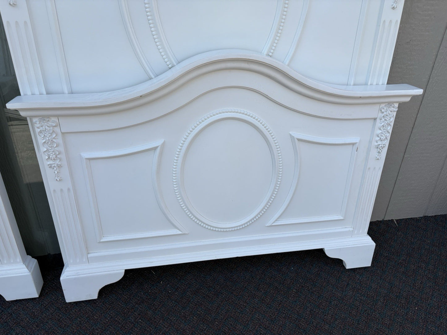 66151 Pair Fancy Twin Size Beds with Factory Finish