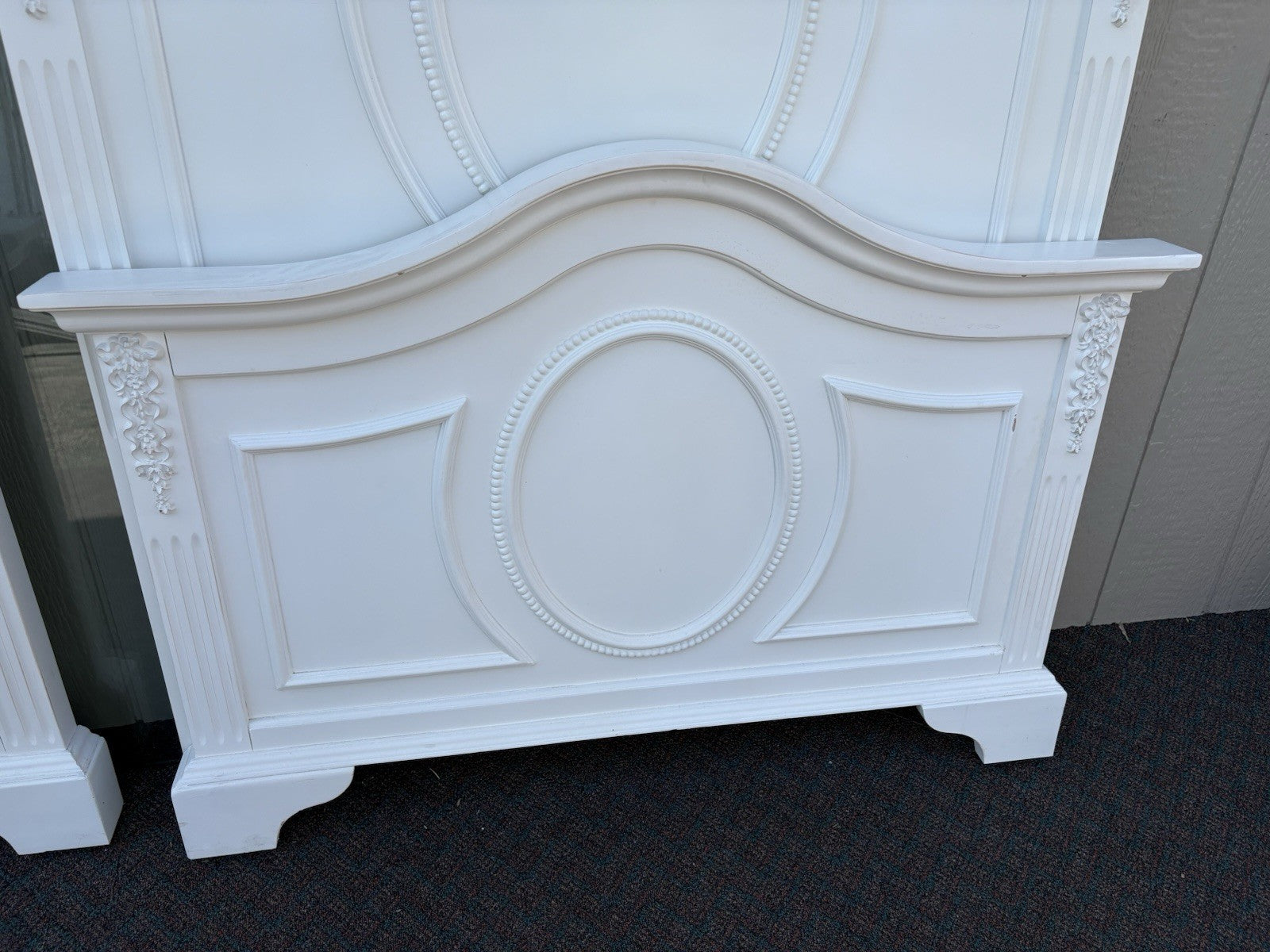 66151 Pair Fancy Twin Size Beds with Factory Finish