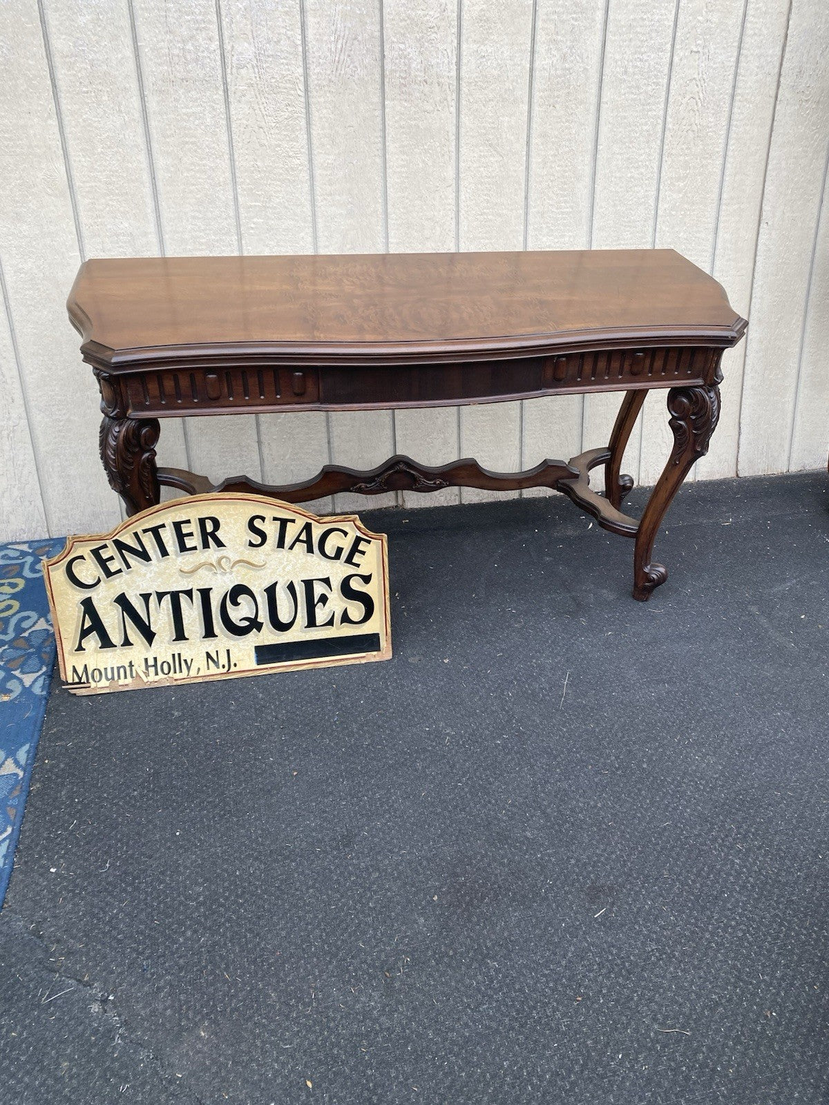 66609  Antique French Country Flip Top Dining Table Console Sofa Table