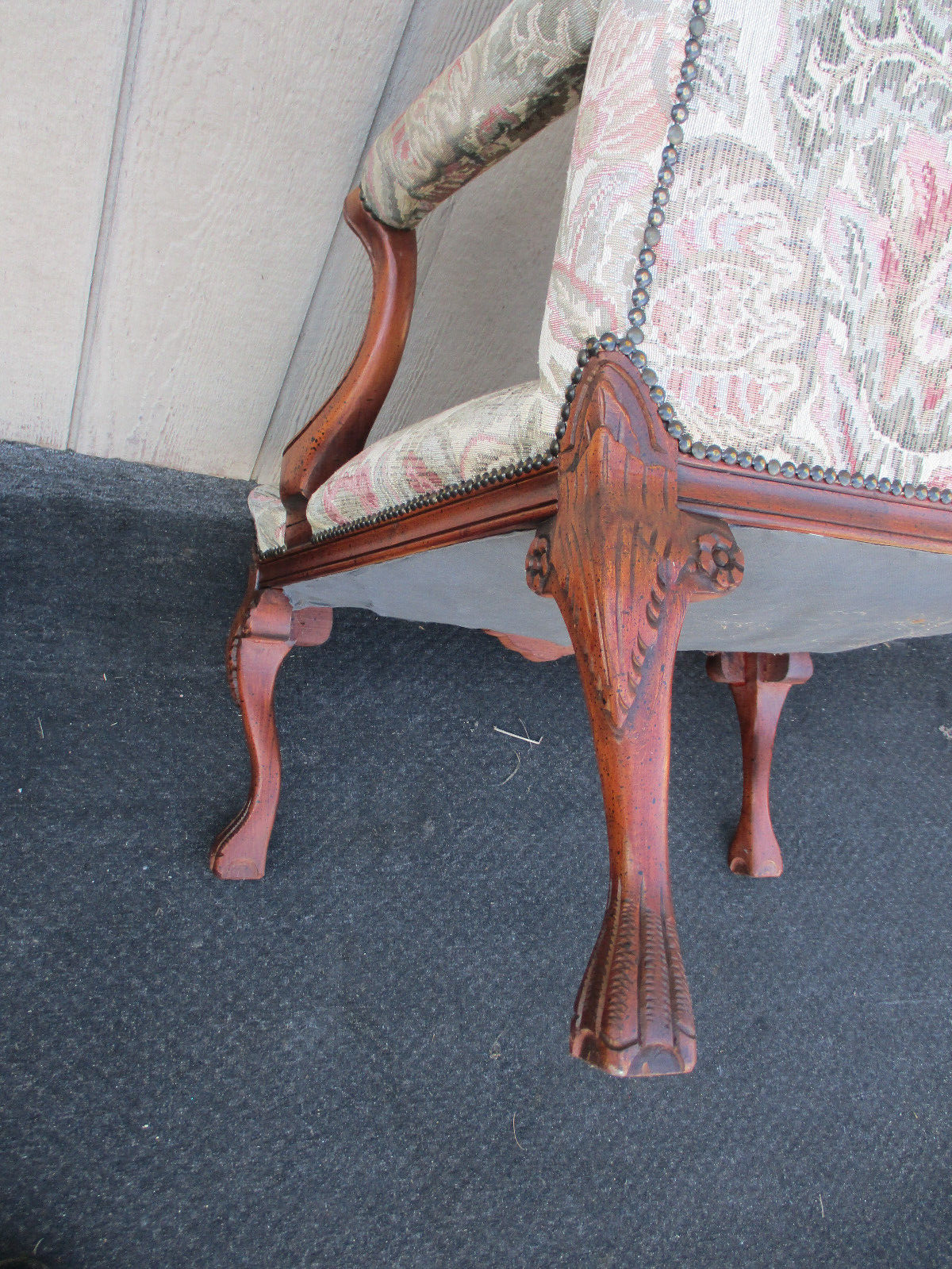 64219 Claw Foot Bergere Armchair Chair