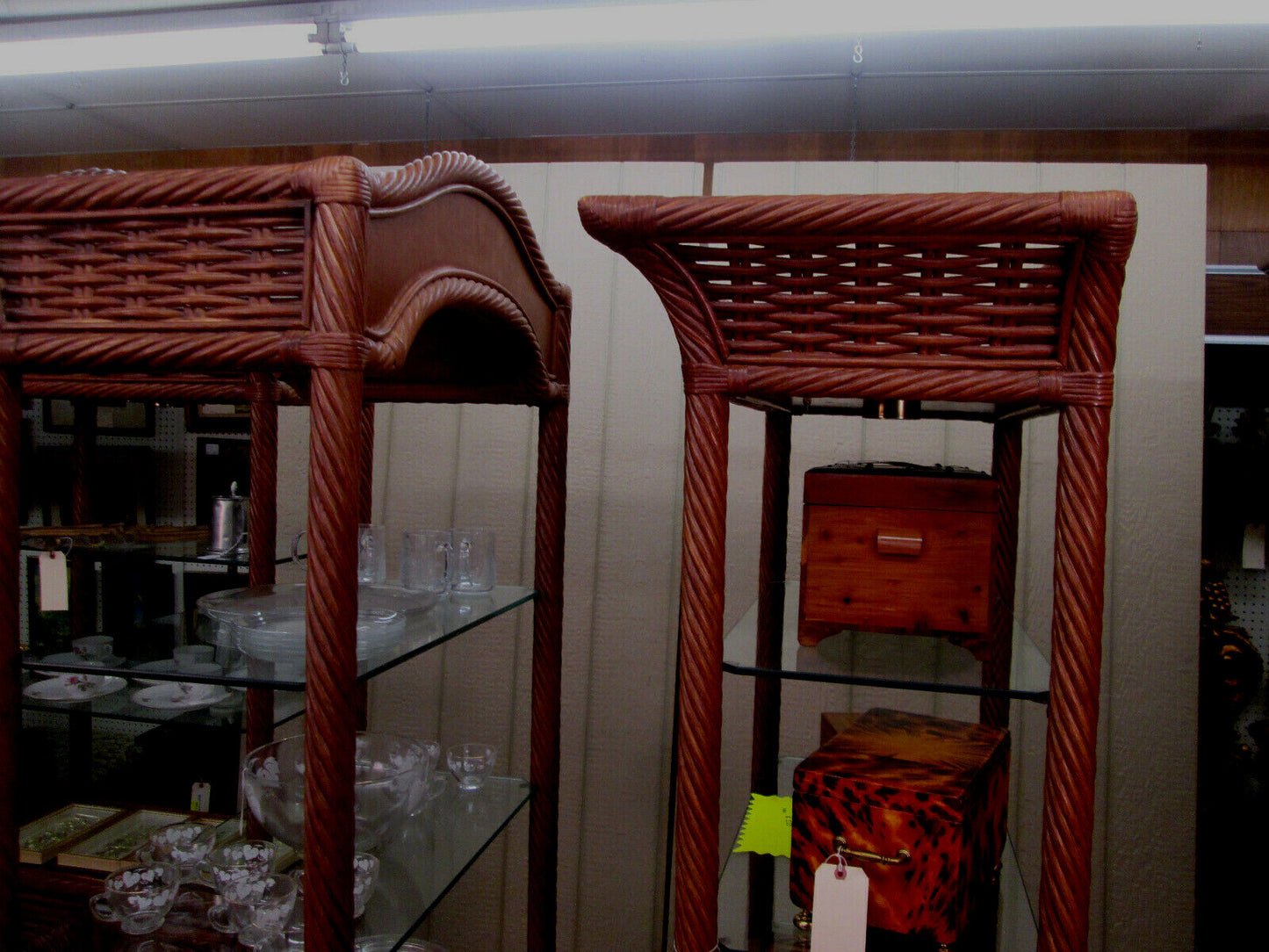 52179 Tommy Bahama  ??     3  SECTION  Curio Cabinet Wicker Wall Unit Bookcase