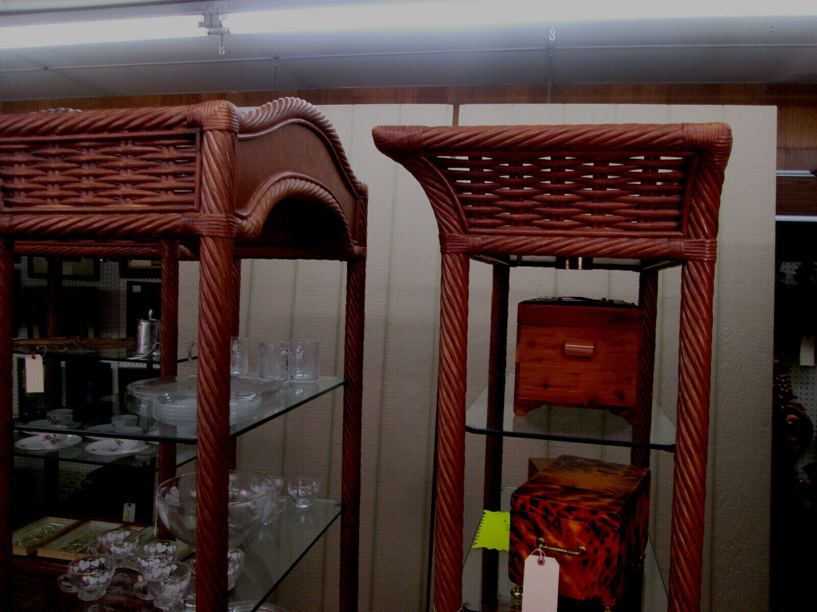 52179 Tommy Bahama  ??     3  SECTION  Curio Cabinet Wicker Wall Unit Bookcase