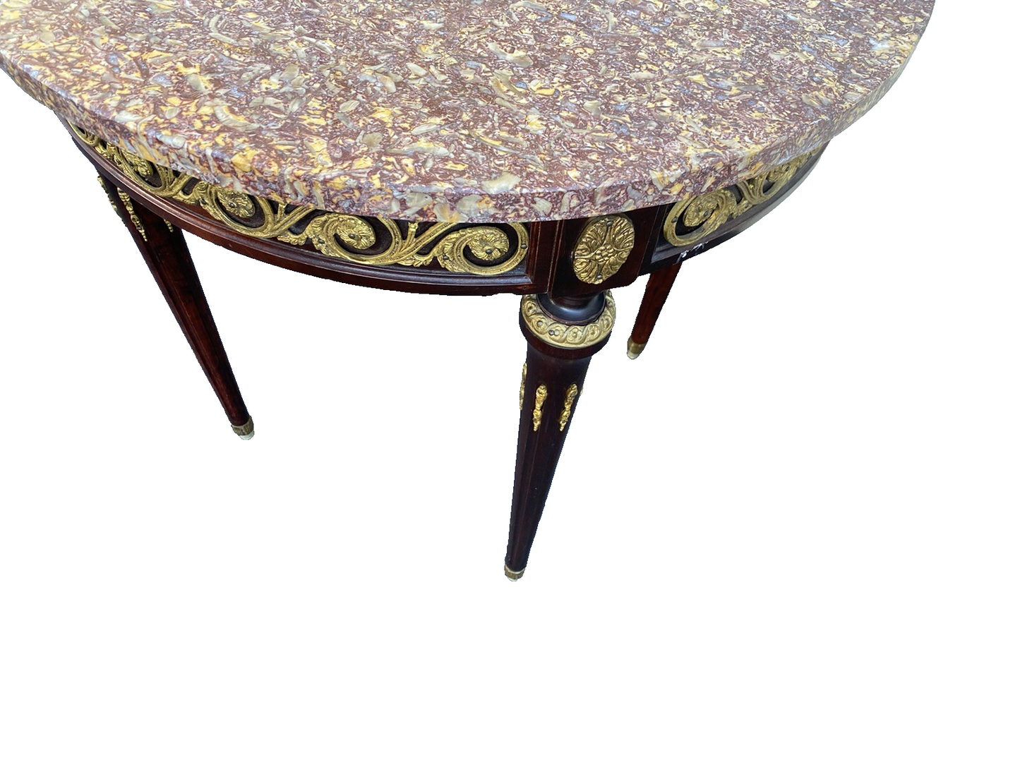 65666 Round Marble Top Lamp Table with Bronze ormalu