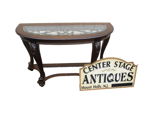 64172  Decorator Glass Top Console Sideboard Server