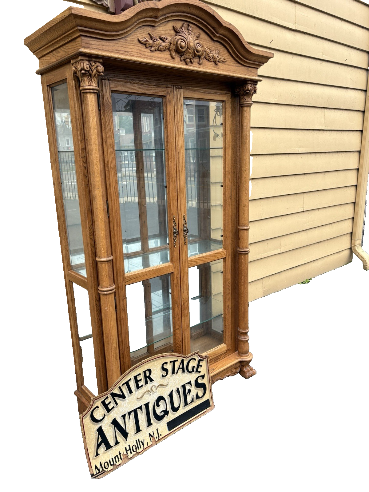 66737 Super Quality Oak Curio China Cabinet