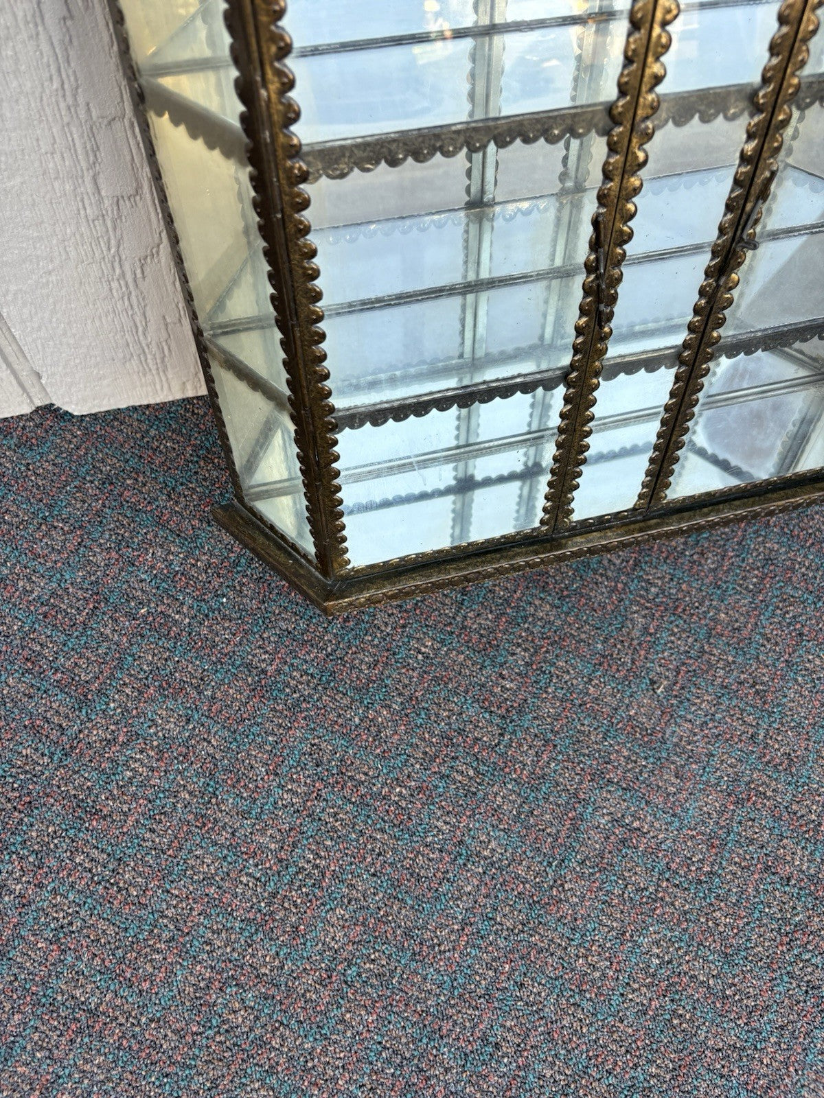 66958 METAL CLAD Whatnot Curio Wall Shelf w/ 2 Doors