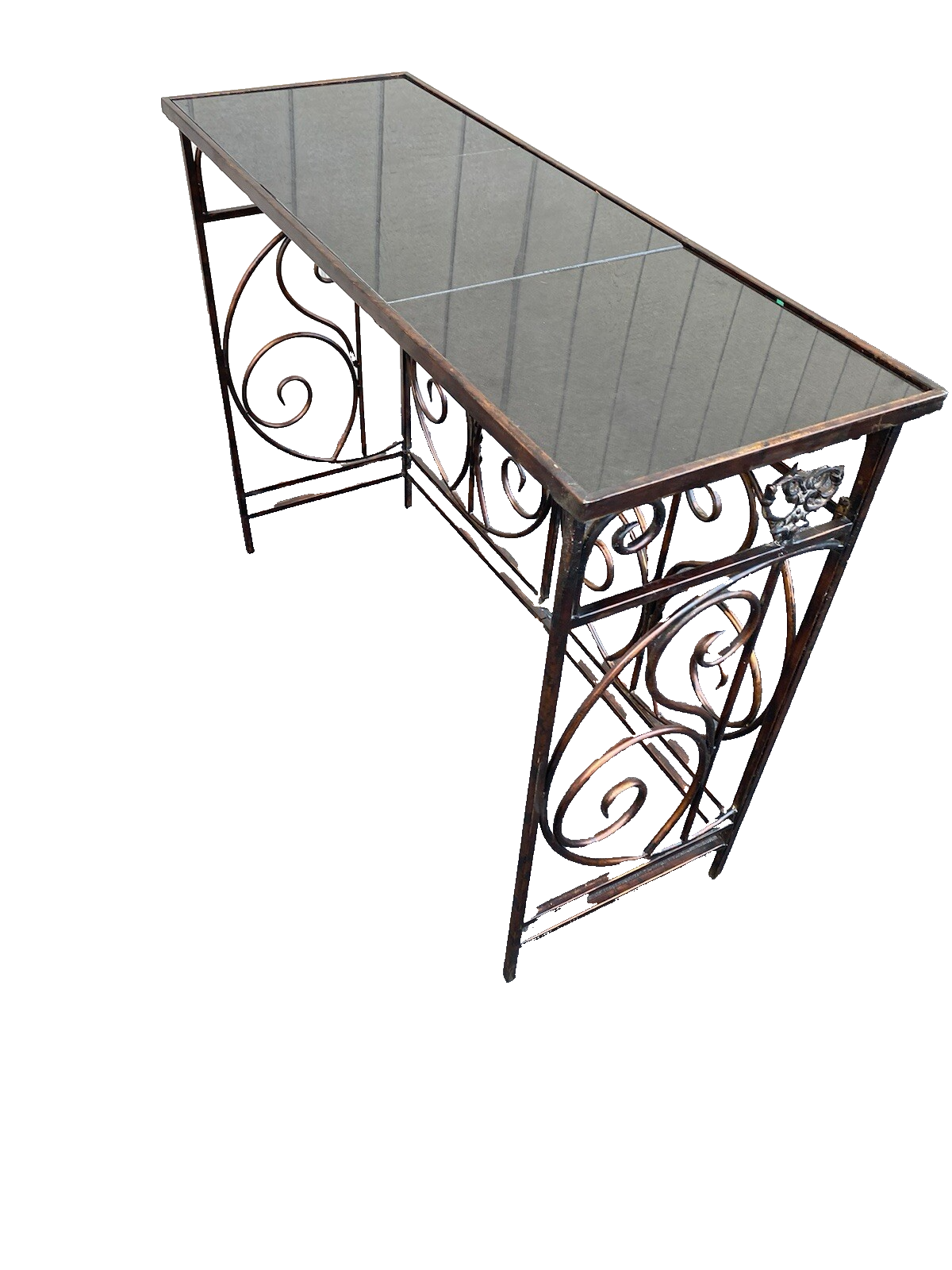 66146 Metal Console Hall Table Stand with Tile Top