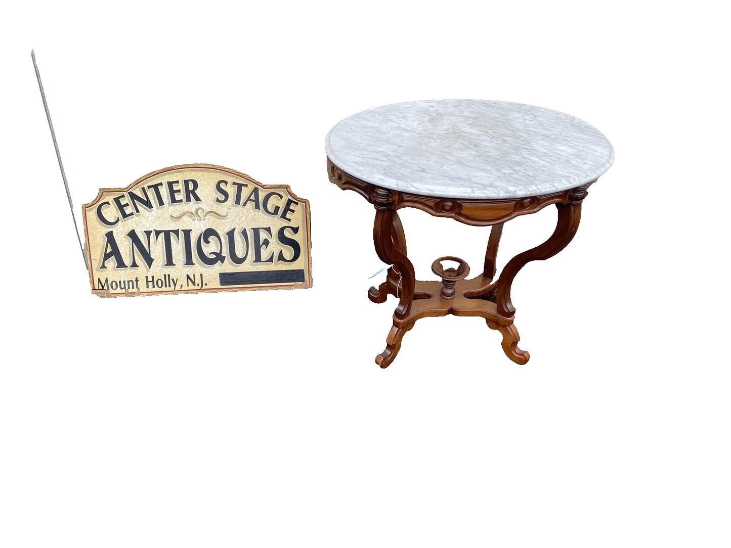 65035 Antique Victorian Walnut Lamp Table Stand