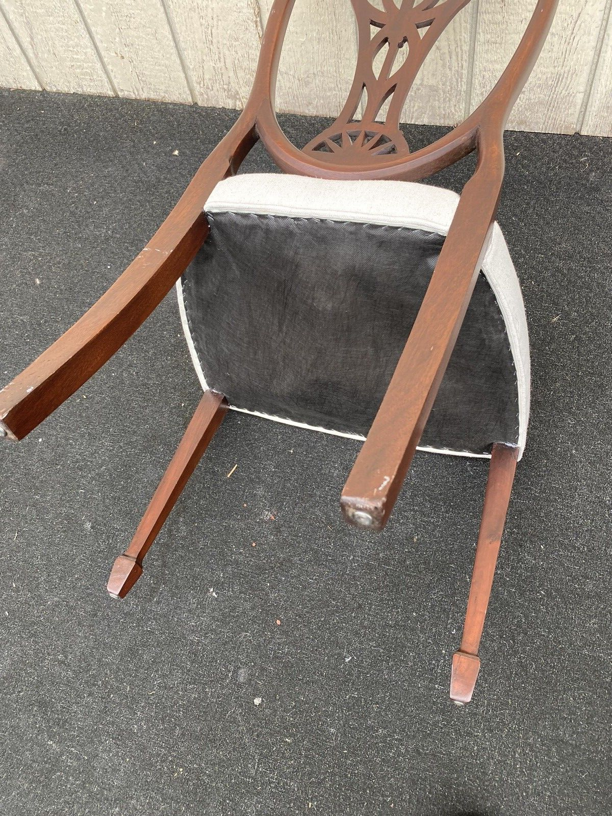 65906   Pair Hepplewhite Decorator Mahogany Shield Back Dining Chairs