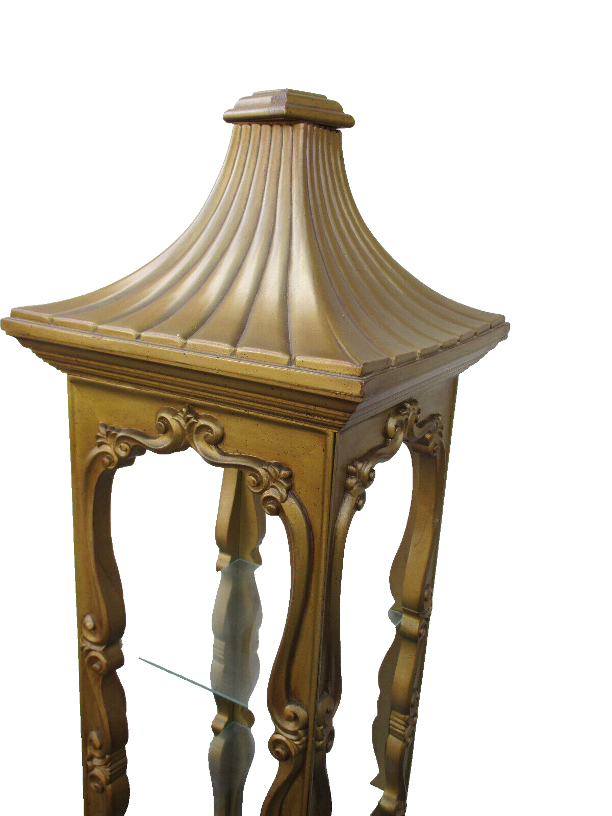 62471  Mid Century Modern Gold Curio Cabinet Etergie