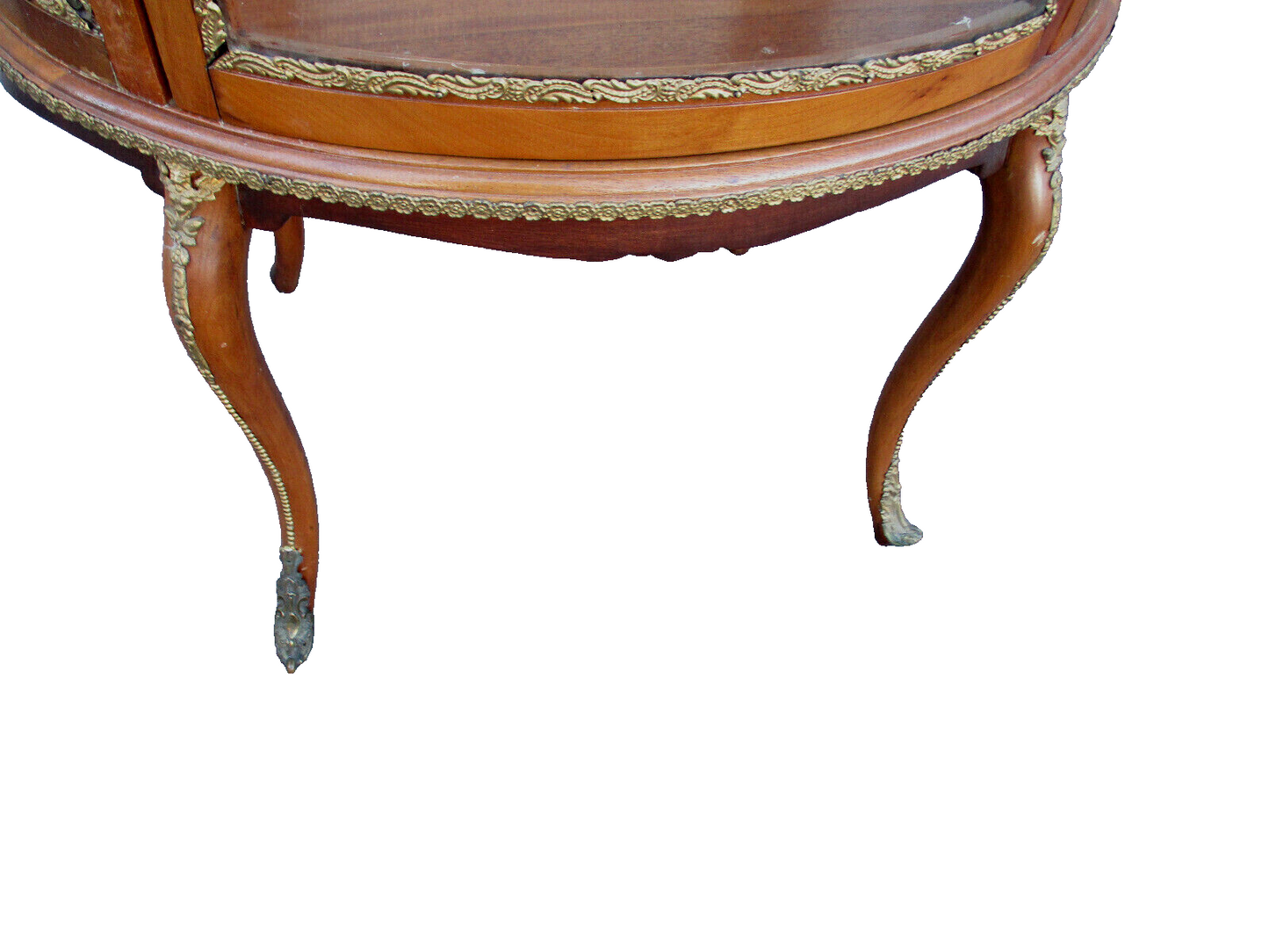 62883   Antique Bow Glass Curio Cabinet  Louis XV