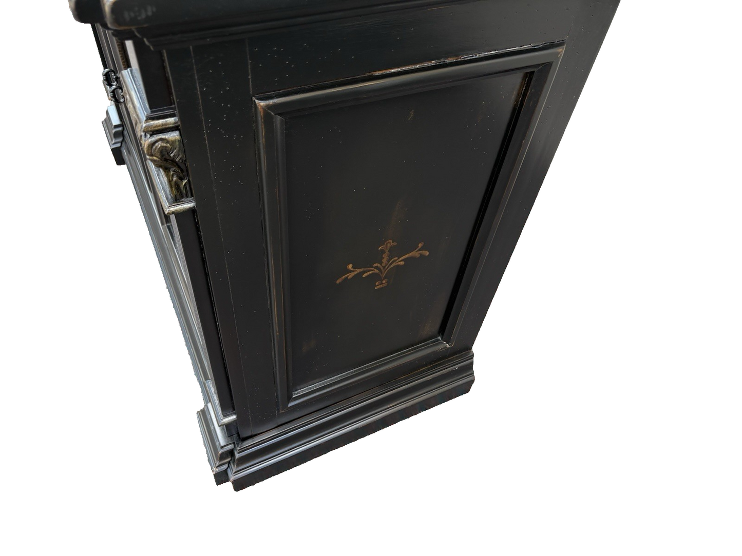 66991 Decorator Stenciled Storage Cabinet Sideboard Buffet Liquor Cabinet