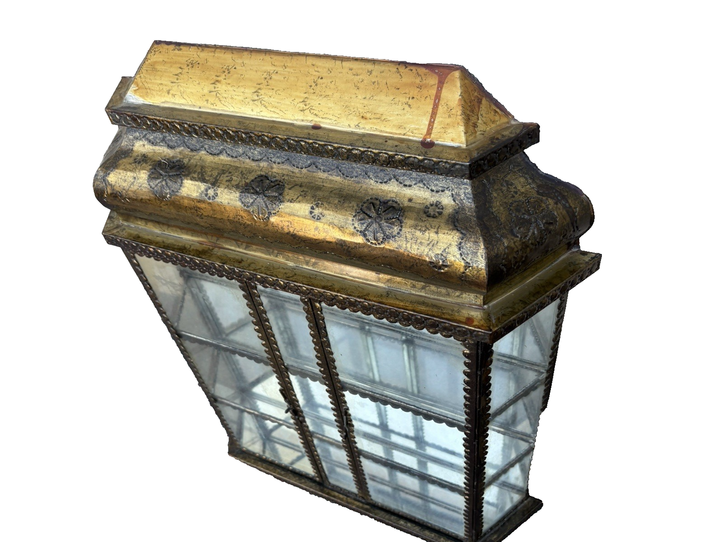 66958 METAL CLAD Whatnot Curio Wall Shelf w/ 2 Doors