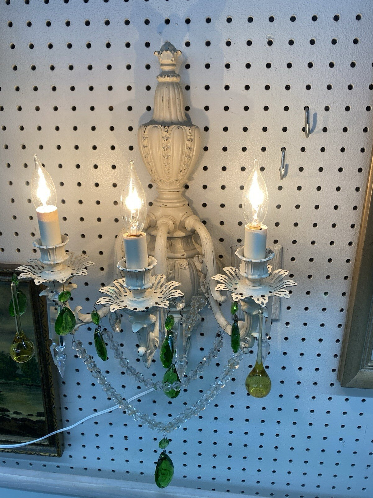 65885 Pair Decorator Wall Sconces Lights w/ Prisms