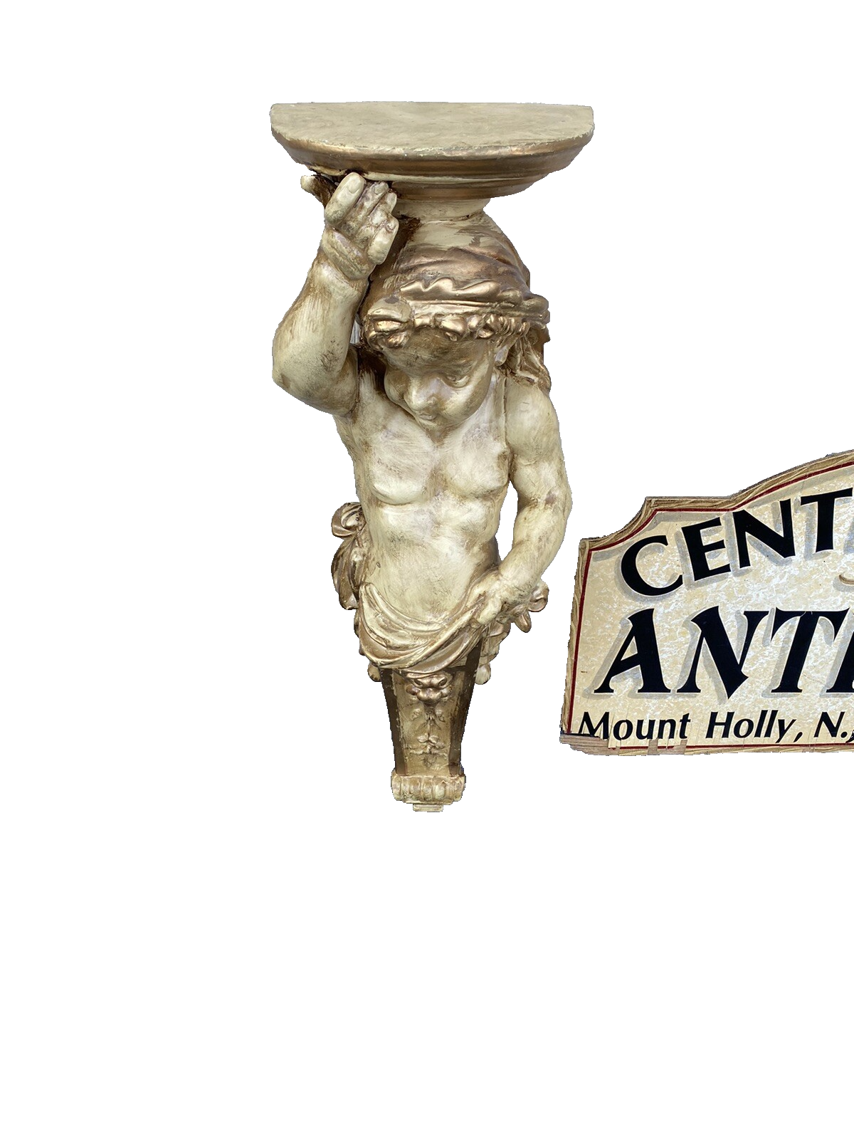 66278 Cherub Plaster ?? Wall Decorator Curio Shelf