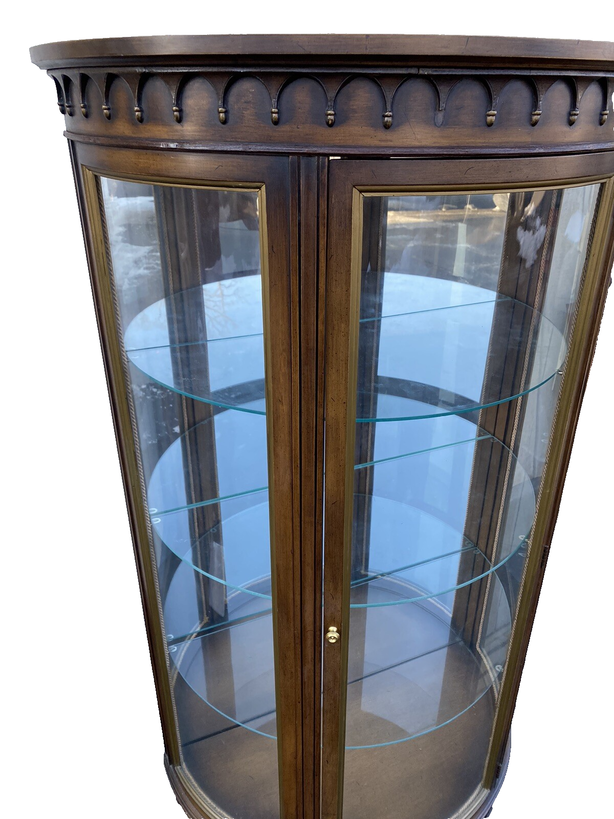 65852   Modern Decorator  Bow Glass Curio China Cabinet