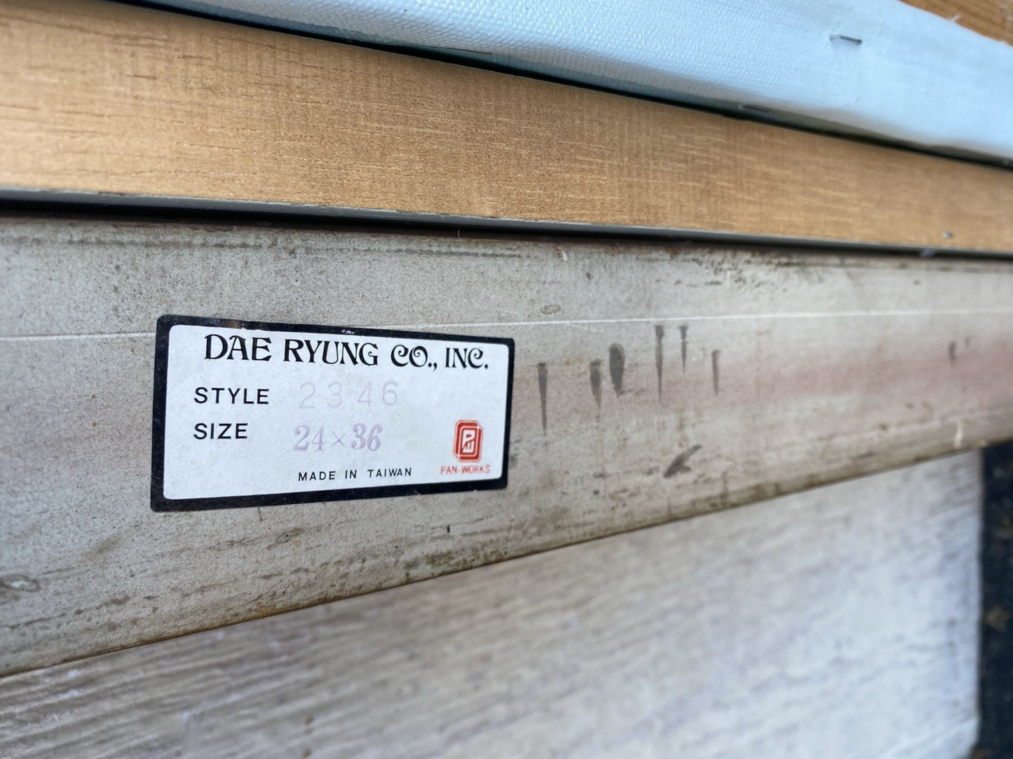 66053  Oil Painting of Lake and Bridge on Canvass  Picture Signed  S SELL DON