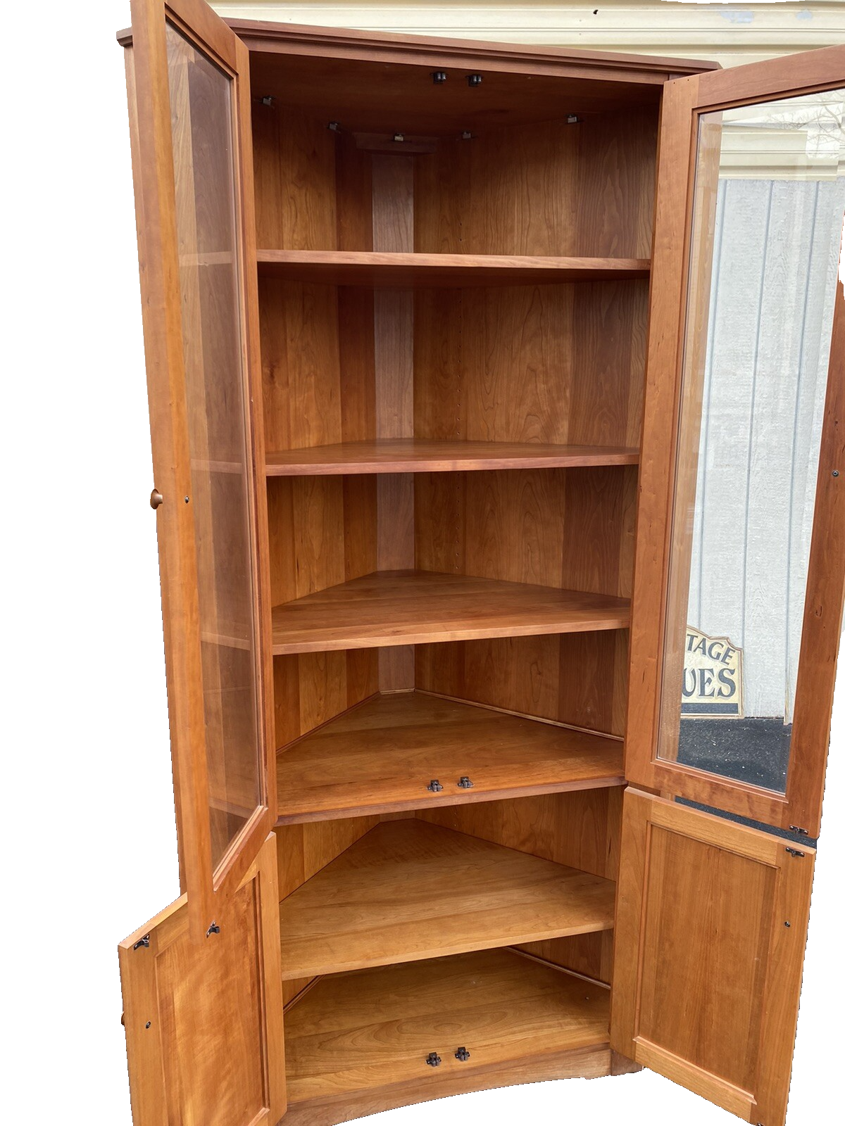 64298 Solid Cherry Corner China Cabinet