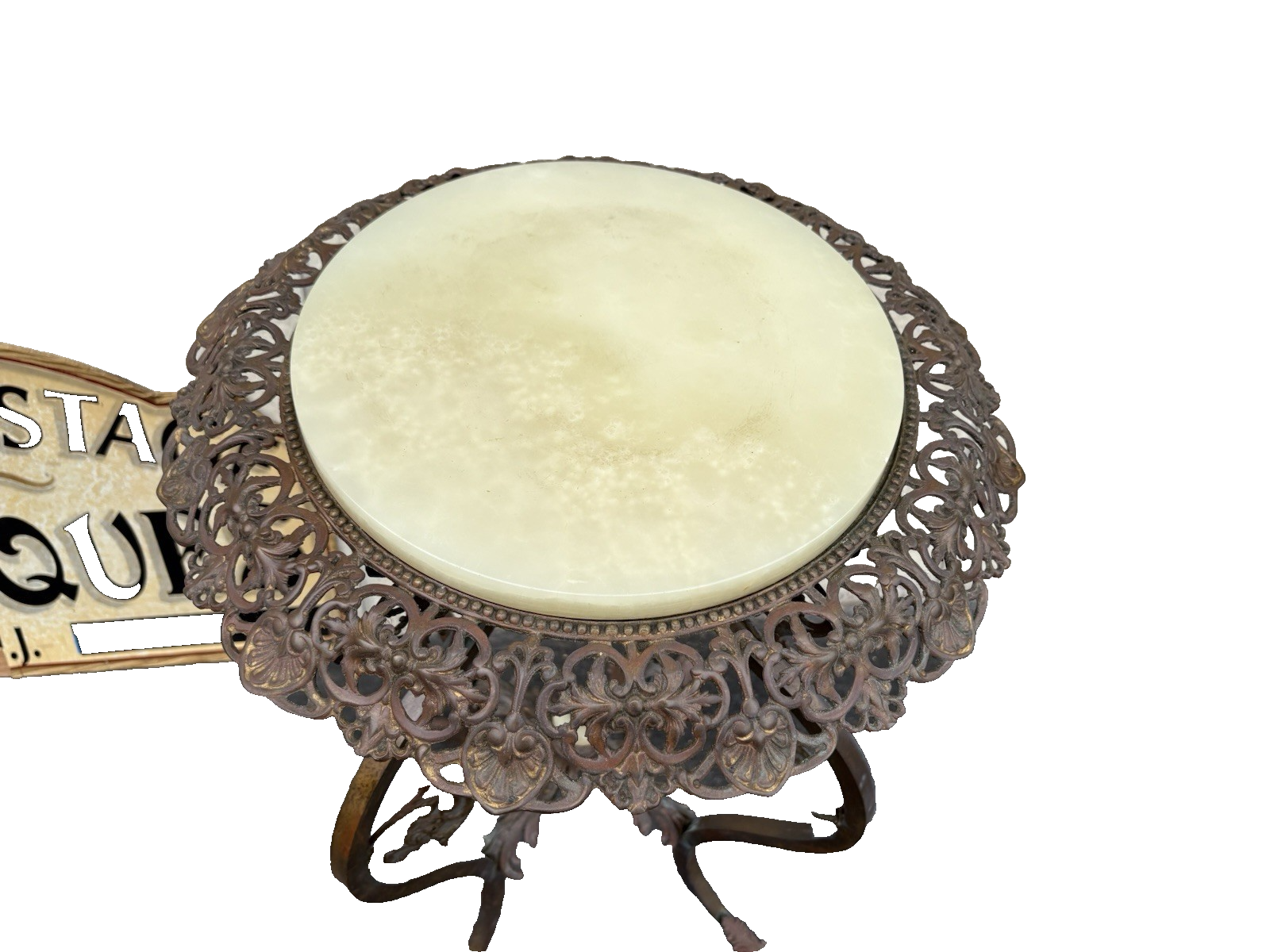 66828  Antique Victorian Marble Top Lamp Table Stand