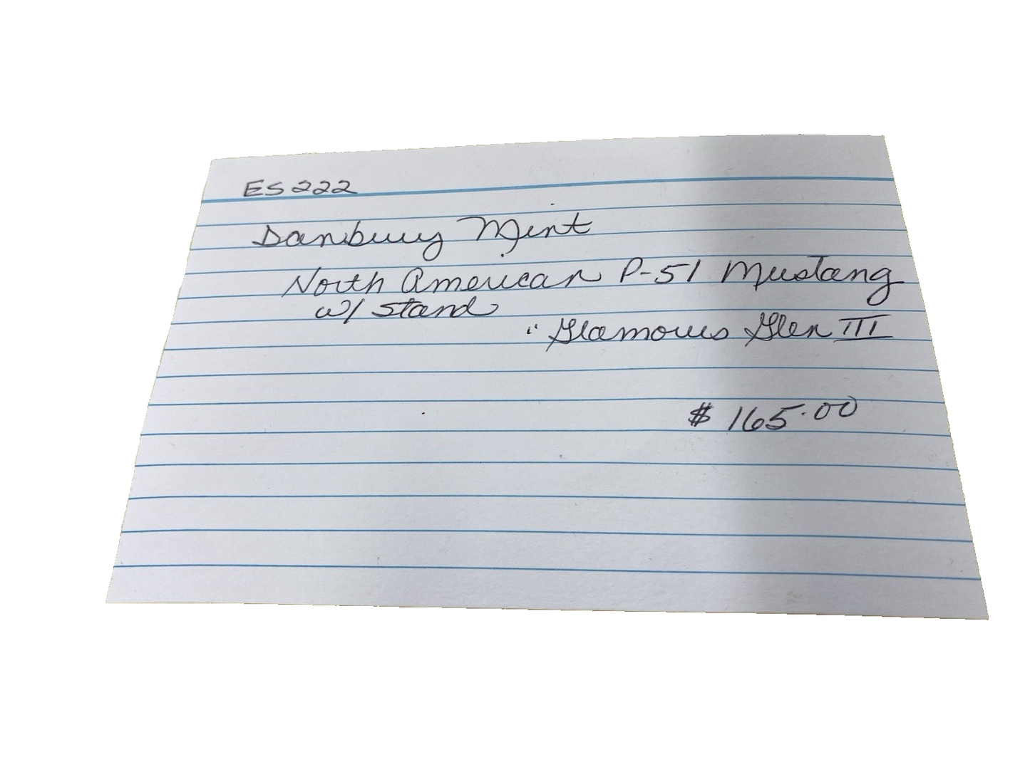 ES 222: Danbury Mint P 51 Mustang Airplane Plane