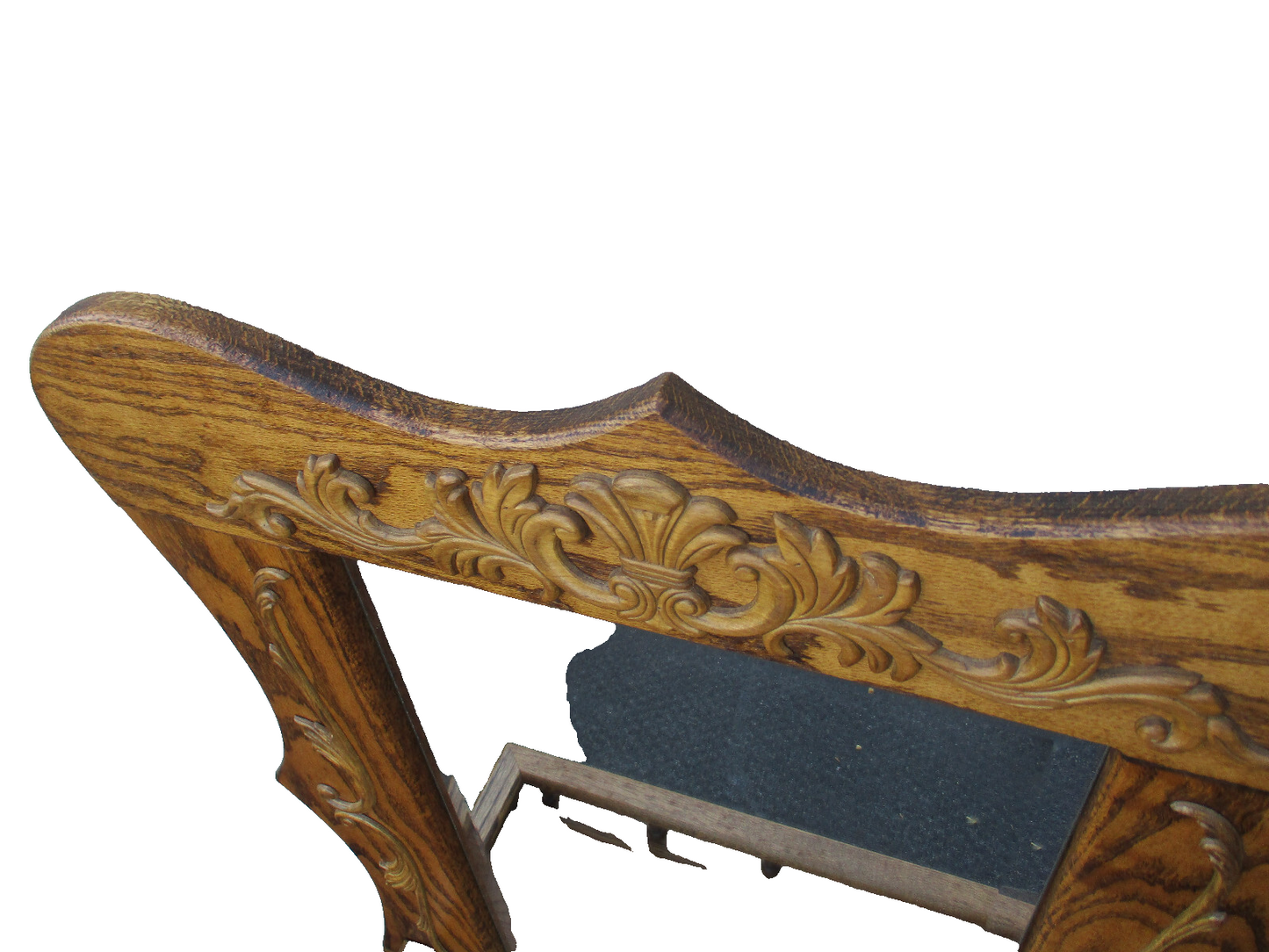 64305 Solid Oak Whatnot Wall Shelf w/ Mirror