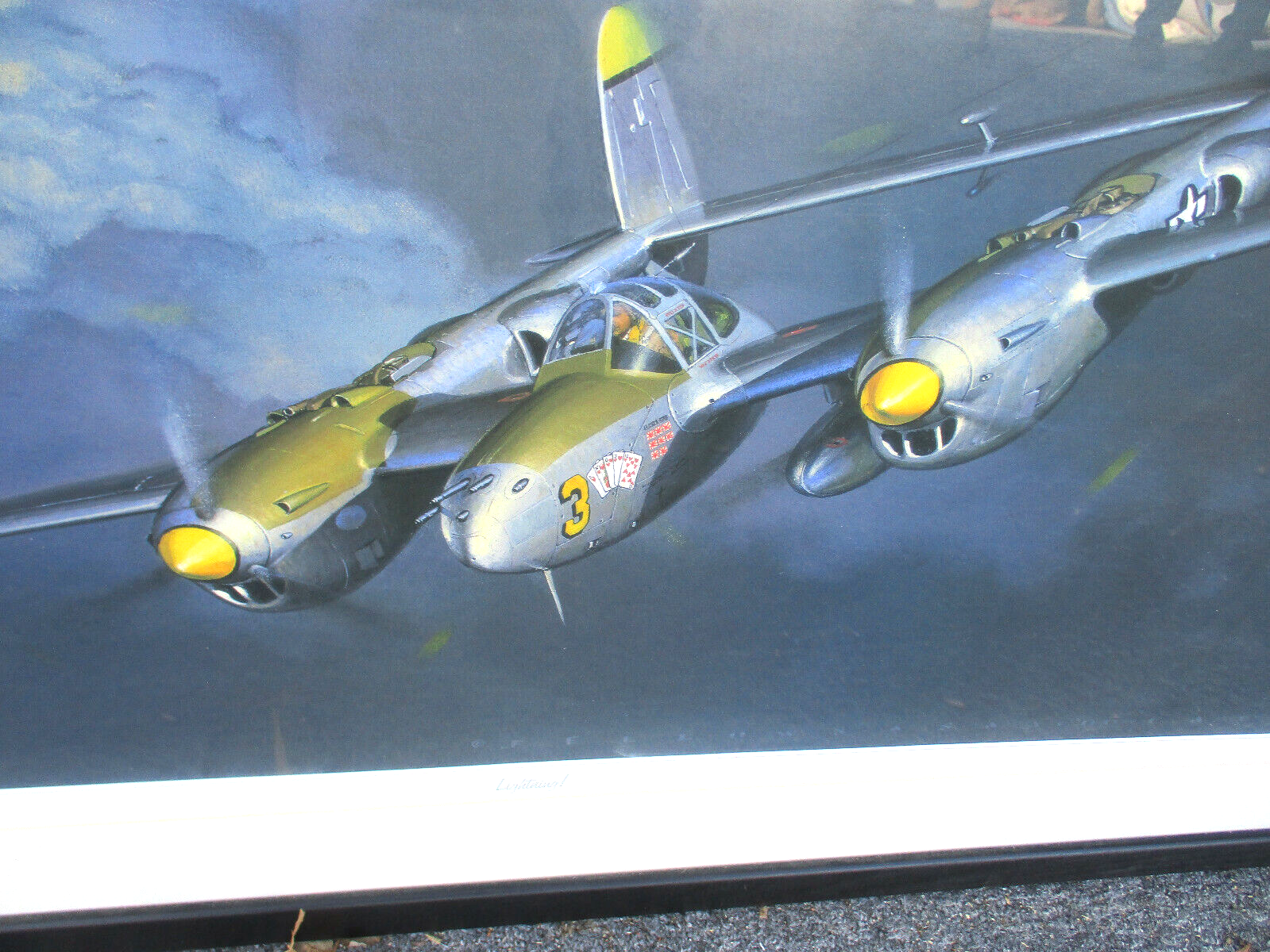 ES 6: Aviation Art Plane Junkie Lightning! Artist Jack Fellows P-38 Print wFrame