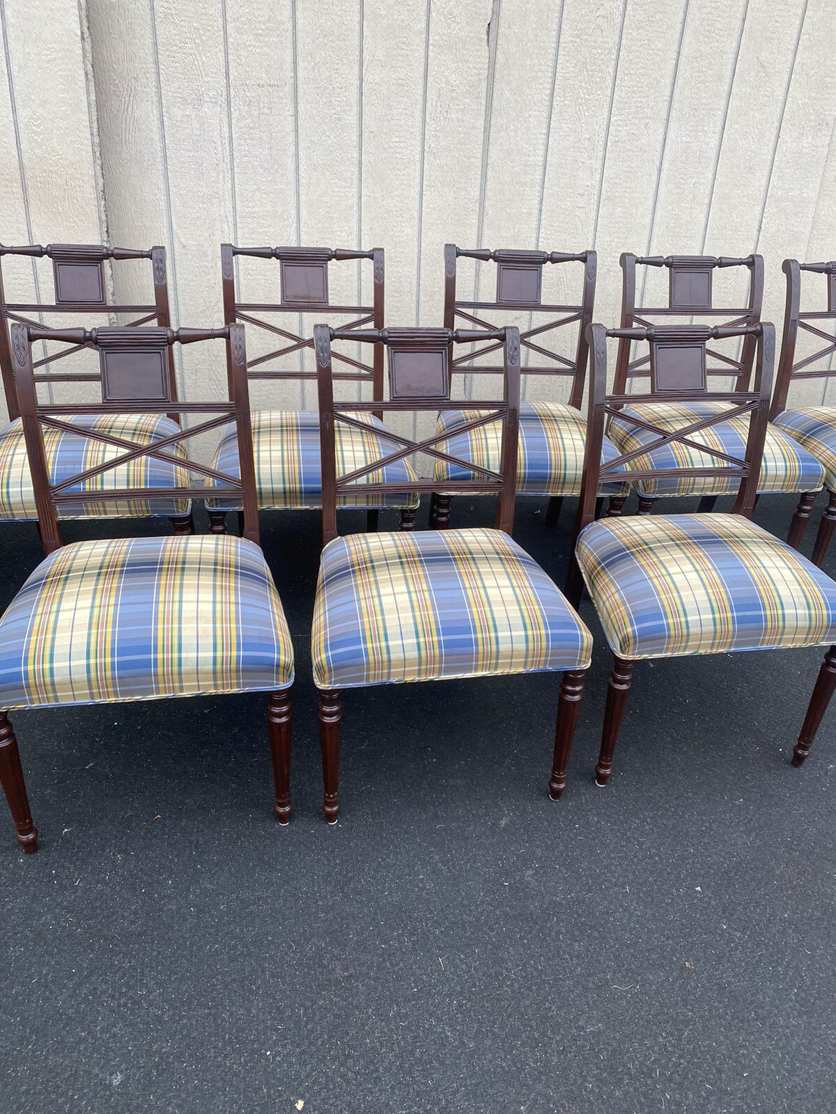 65980   Set of 10 Mahogany Dining Chair s