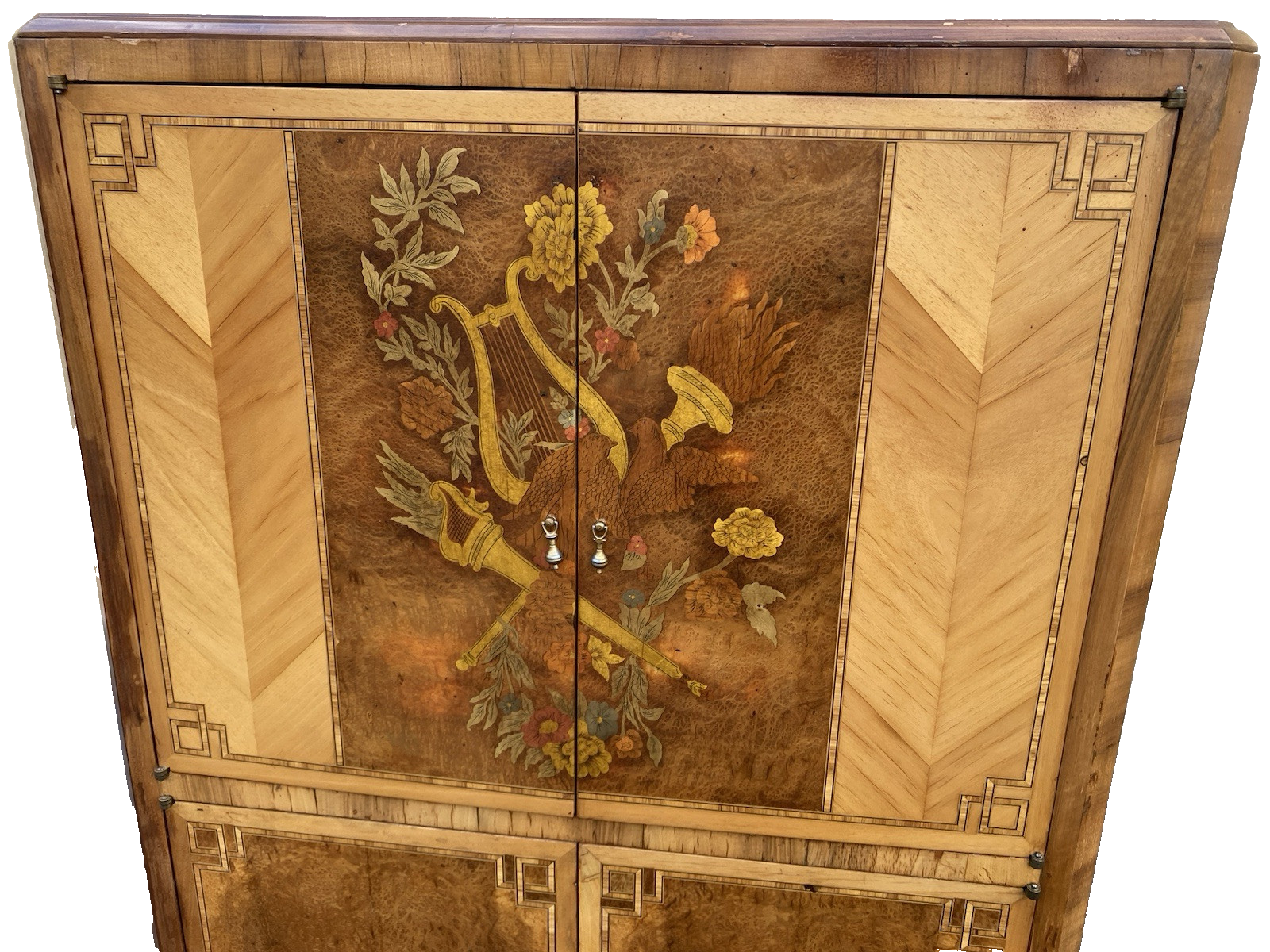 66380 Inlaid 2 door Storage Cabinet Liquor Cabinet  Chest