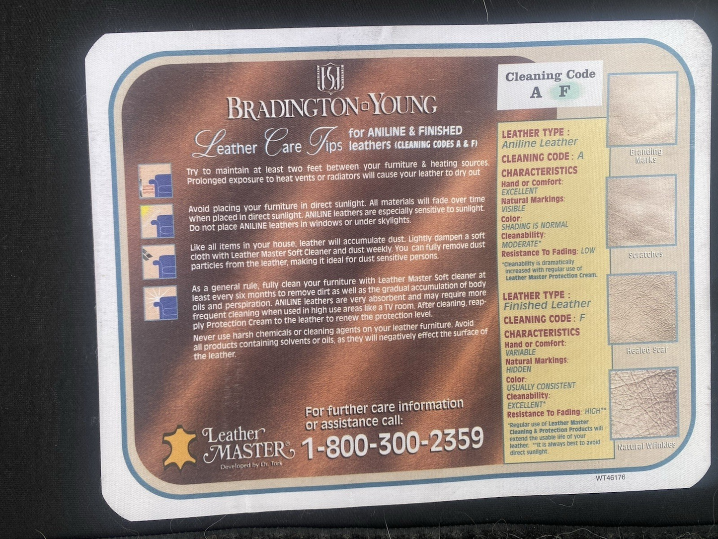 66007 QUALITY   Leather Bradington  Young Blue Recliner Chair