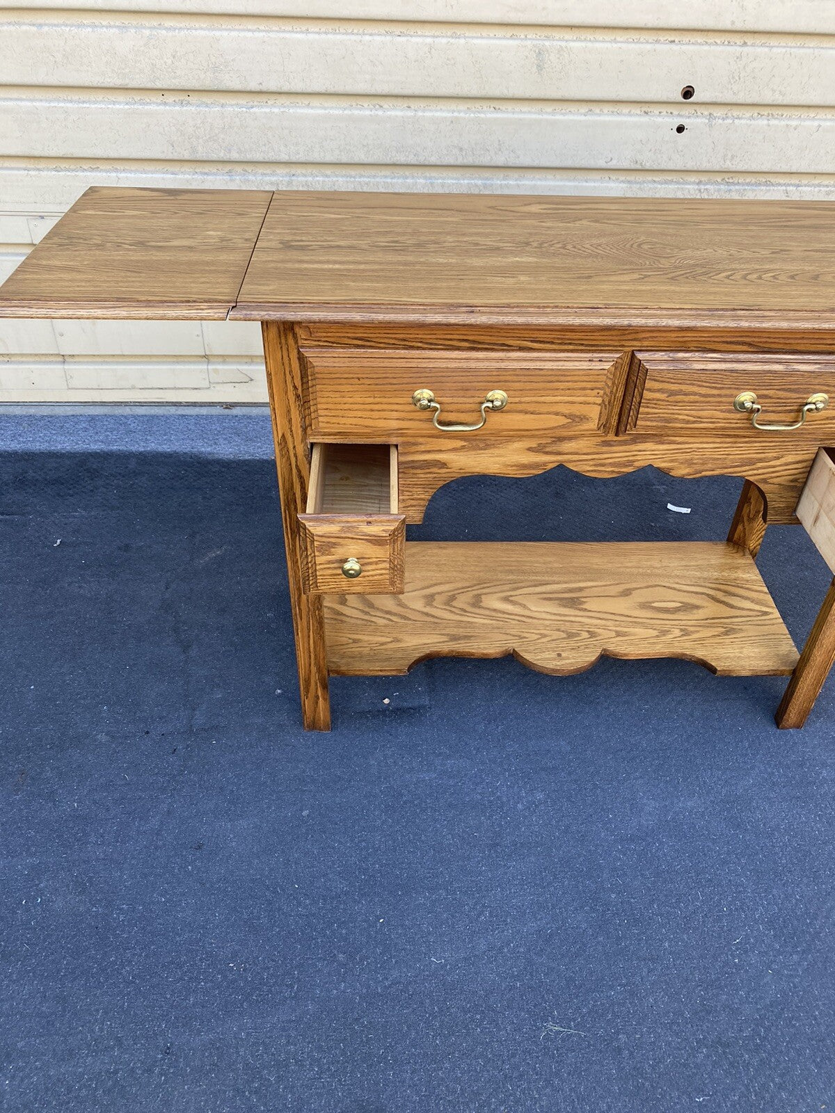 65826   Harden Furniture Oak Dropside Server Bar Cart Sideboard