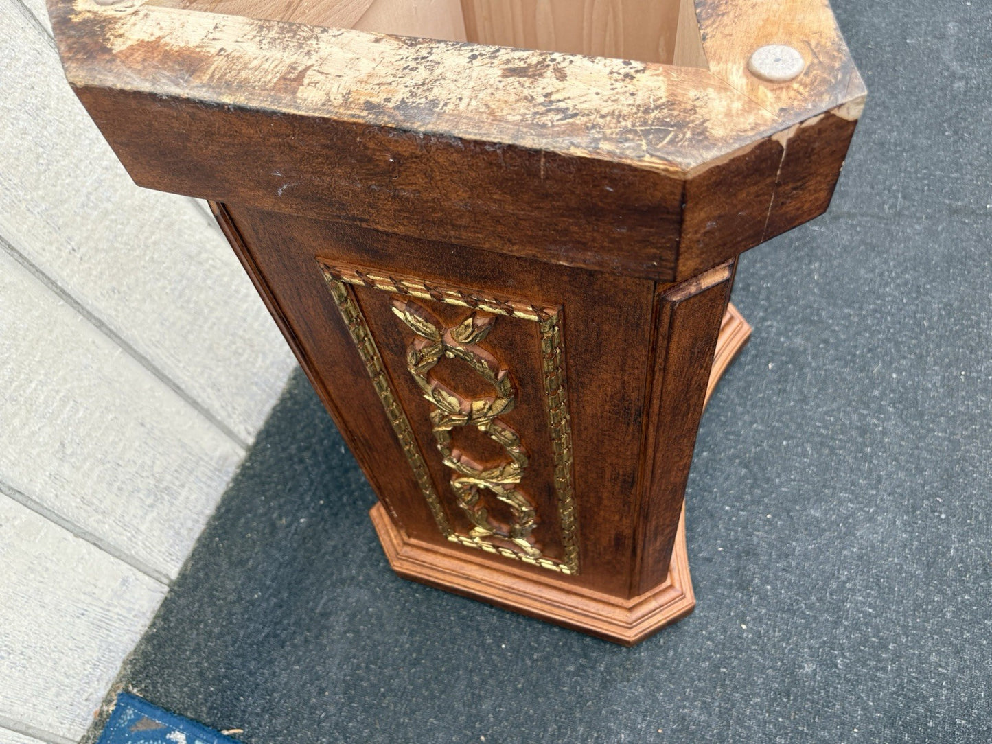 66824  Pair SOLID WOOD Decorator Plant Pedastal Stand s