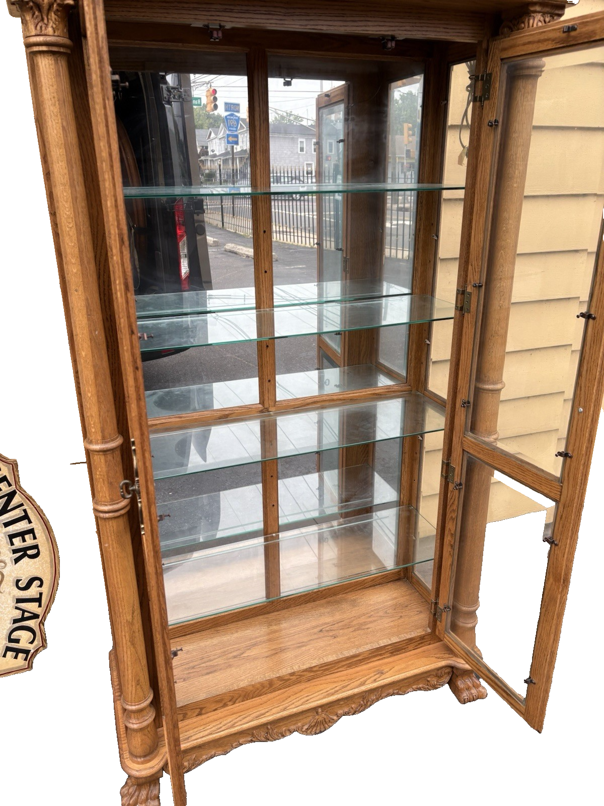 66737 Super Quality Oak Curio China Cabinet