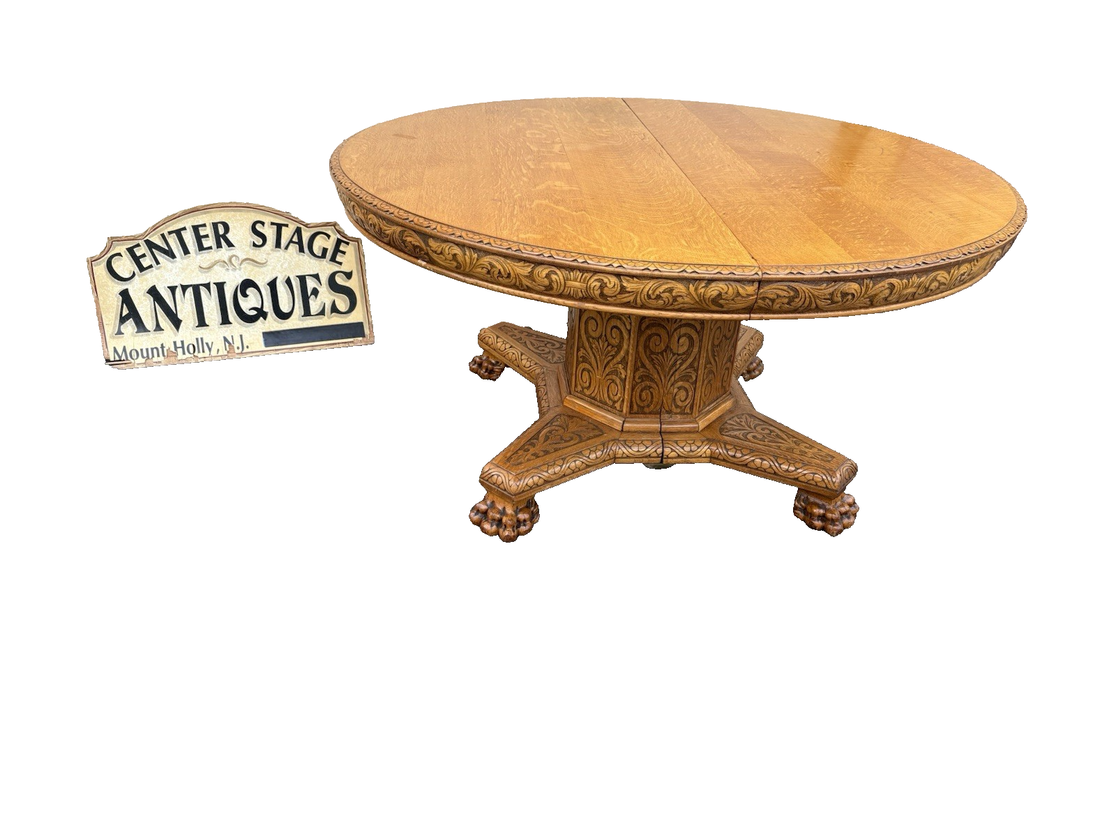 66723  Super RARE Antique Victorian Table w/ 10  Leafs Top 54" x 144"