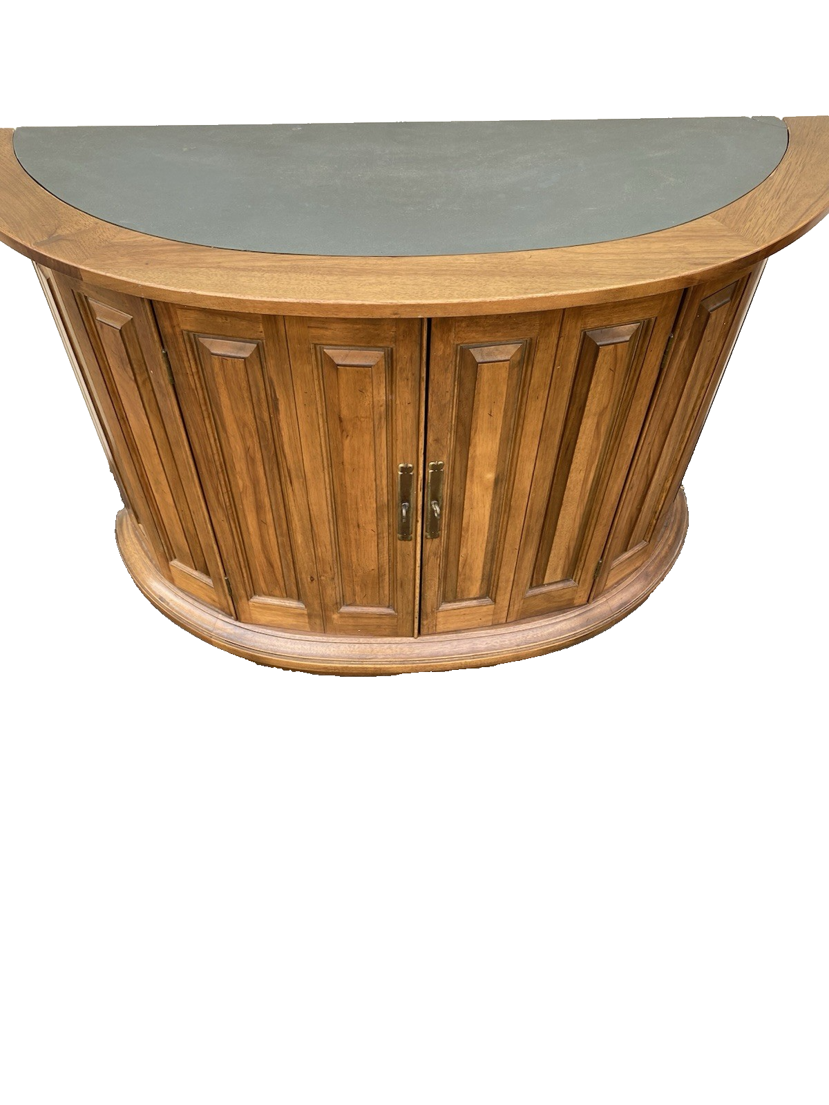 66619 Modern Half Round Decorator Cabinet Console Stand