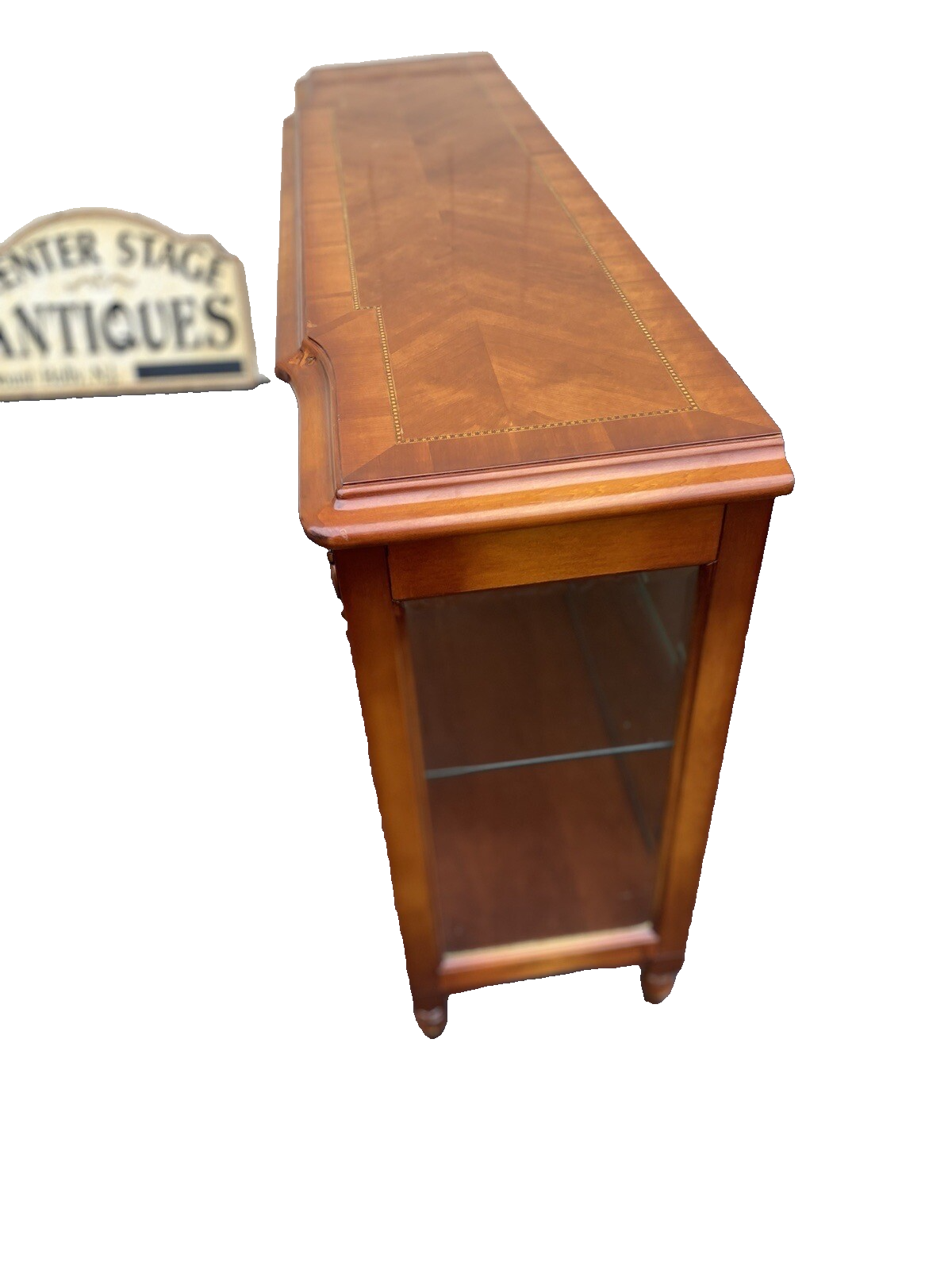 64779 Inlaid Cherry Curio Console Sideboard