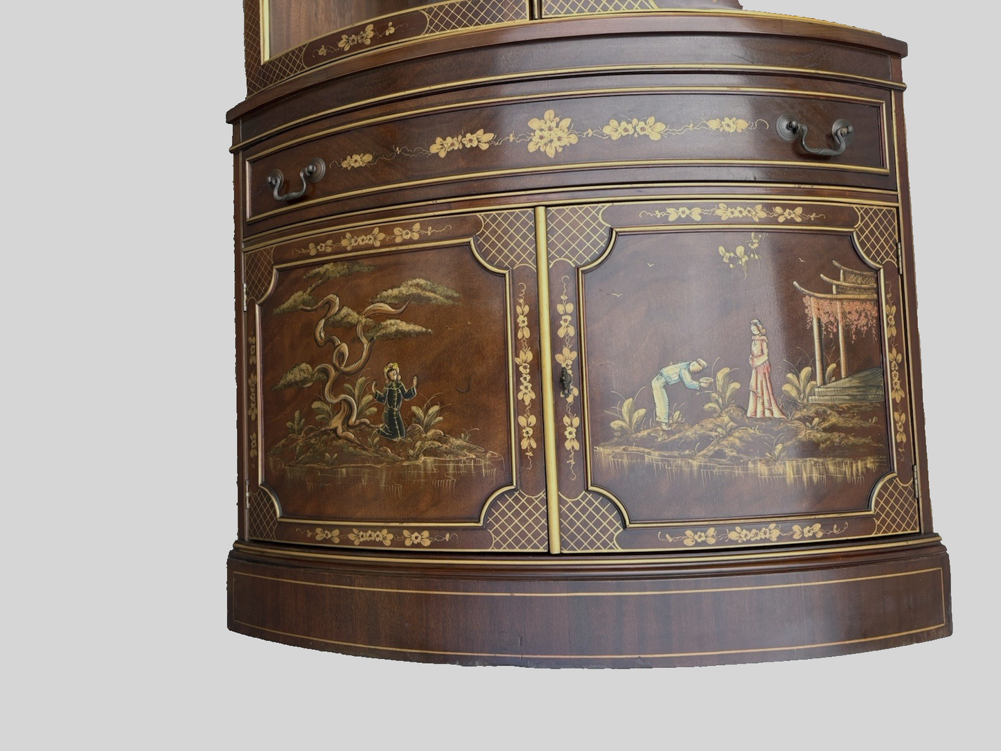 66946 Drexel Oriental Corner China Cabinet Curio