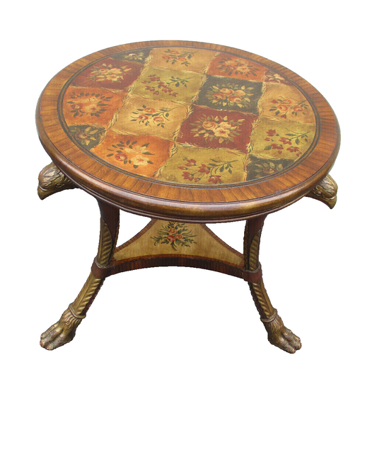 63402 Decorator Round Lamp Table Stand Nightstand Eagle Head