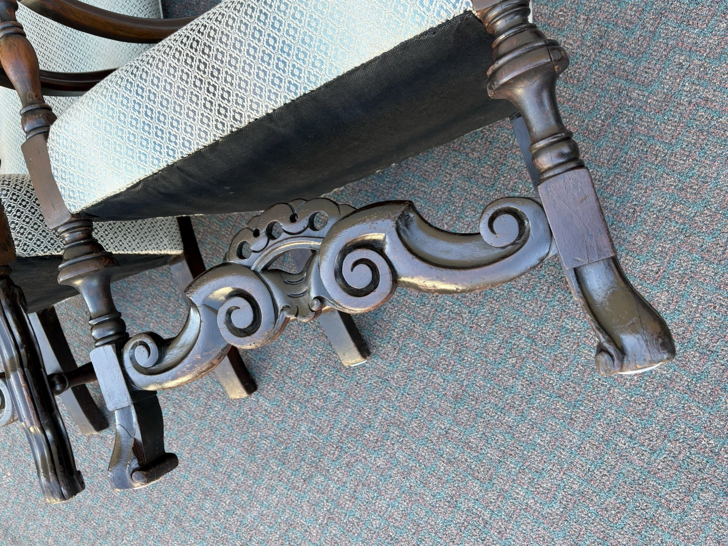 66083 PAIR Antique Throne Armchair Chair s