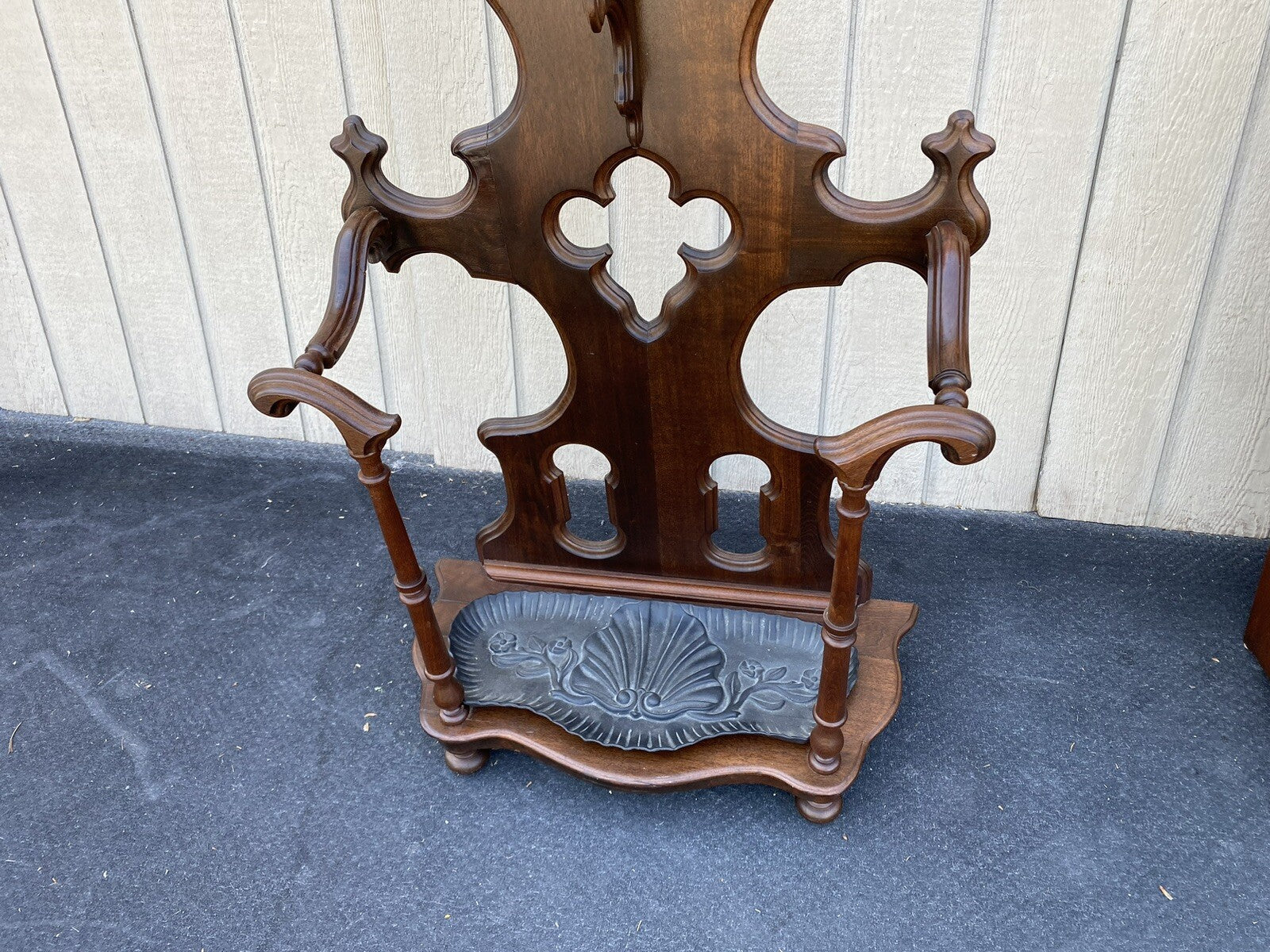 64495 Antique Gothic Victorian Hall Tree Hat rack Umbrella Stand