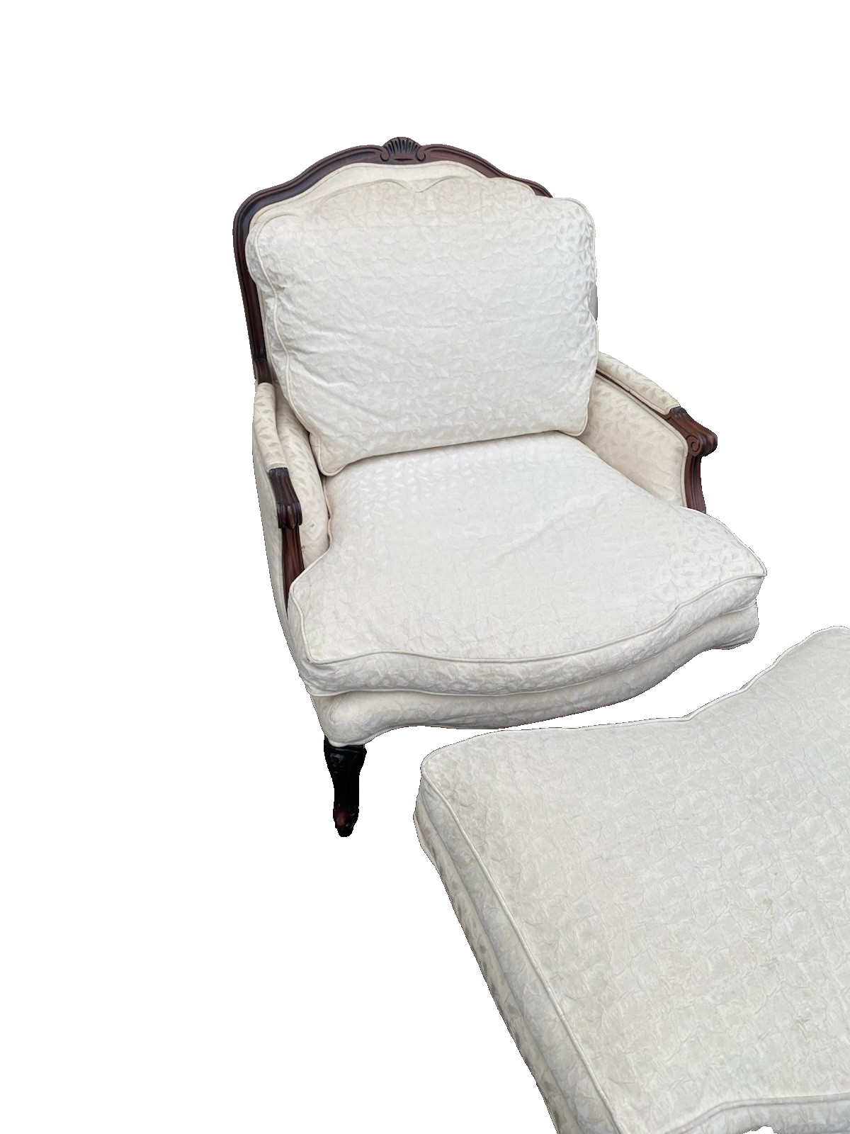 66418 NORWALK Furniture French Country Armchair w/ Ottoman Stool